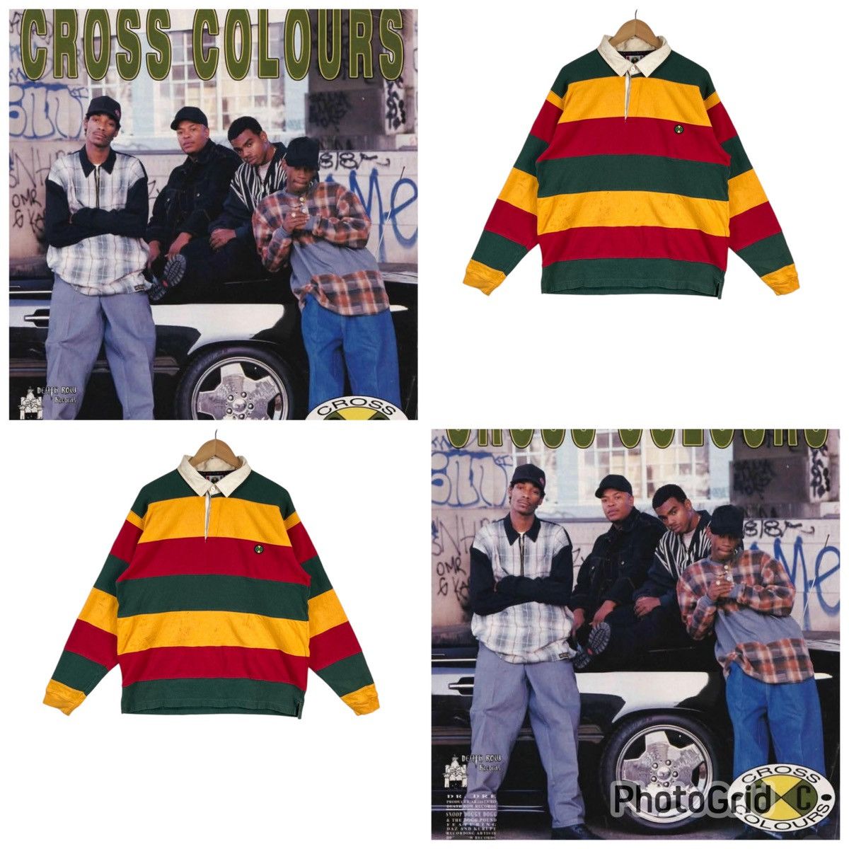 Cross Colours × Rap Tees × Vintage Vintage Cross Colours Post Hiphop Nation Og Polo Rugby Size US XL / EU 56 / 4 - 1 Thumbnail