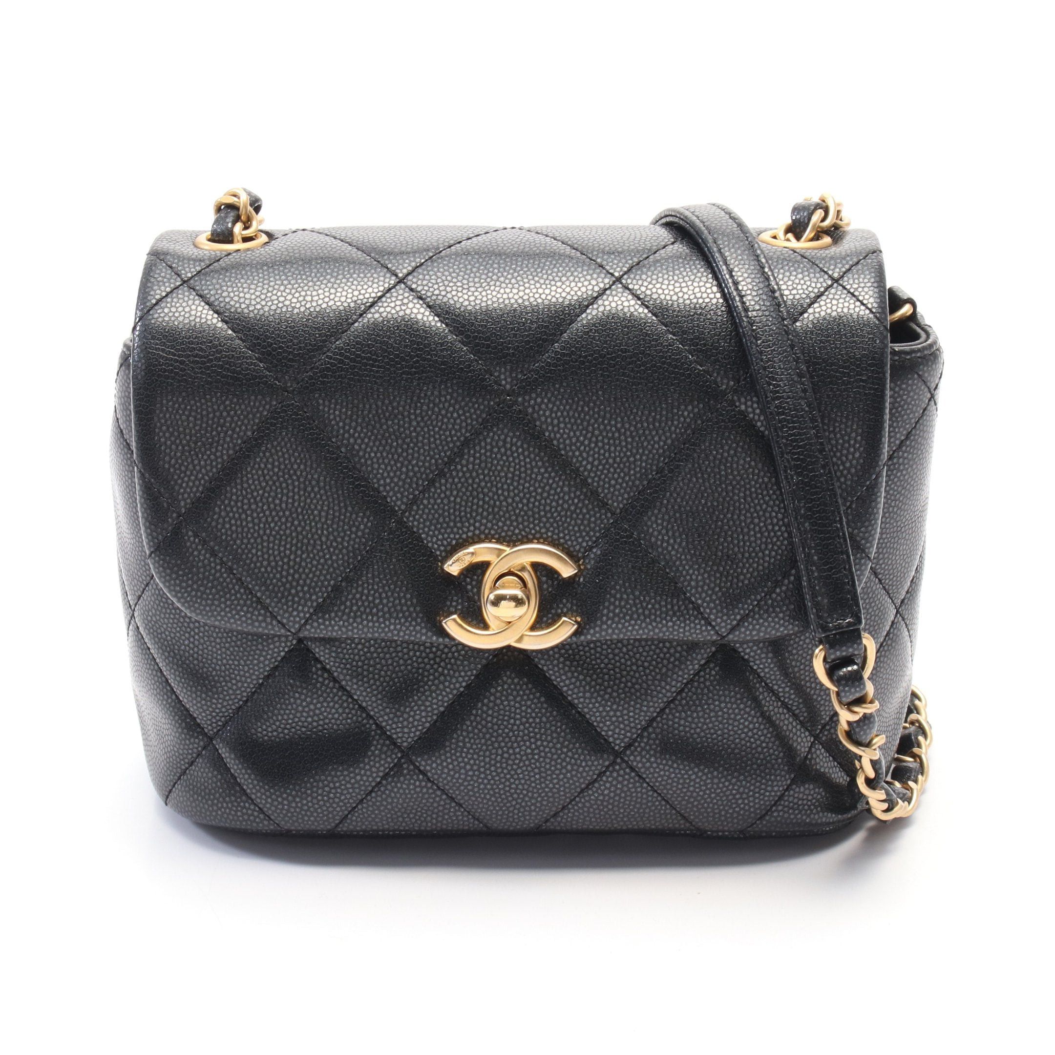 Chanel Chanel Chain Shoulder Bag Caviar Skin Black Gold Hardware Size ONE SIZE - 1 Thumbnail