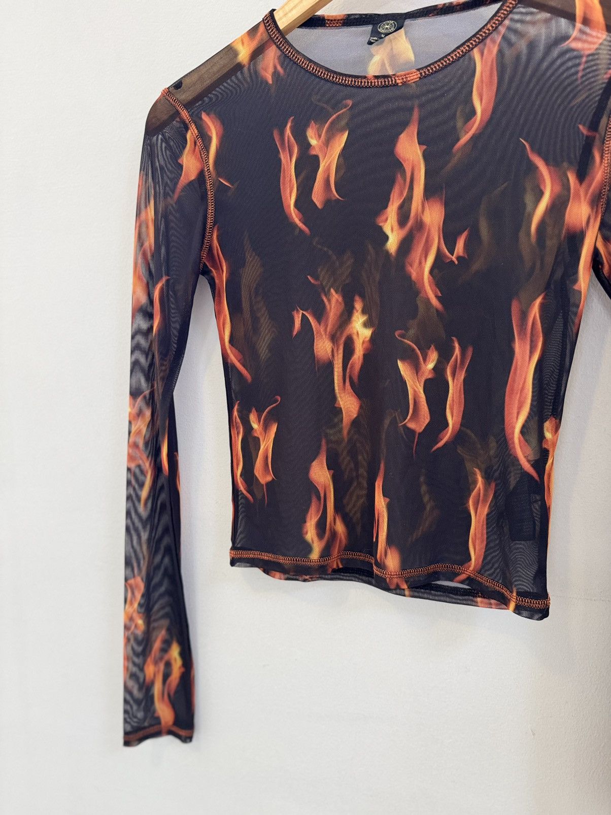 Japanese Brand Fire Vintage Mesh Top Engraving Size M / US 6-8 / IT 42-44 - 4 Thumbnail