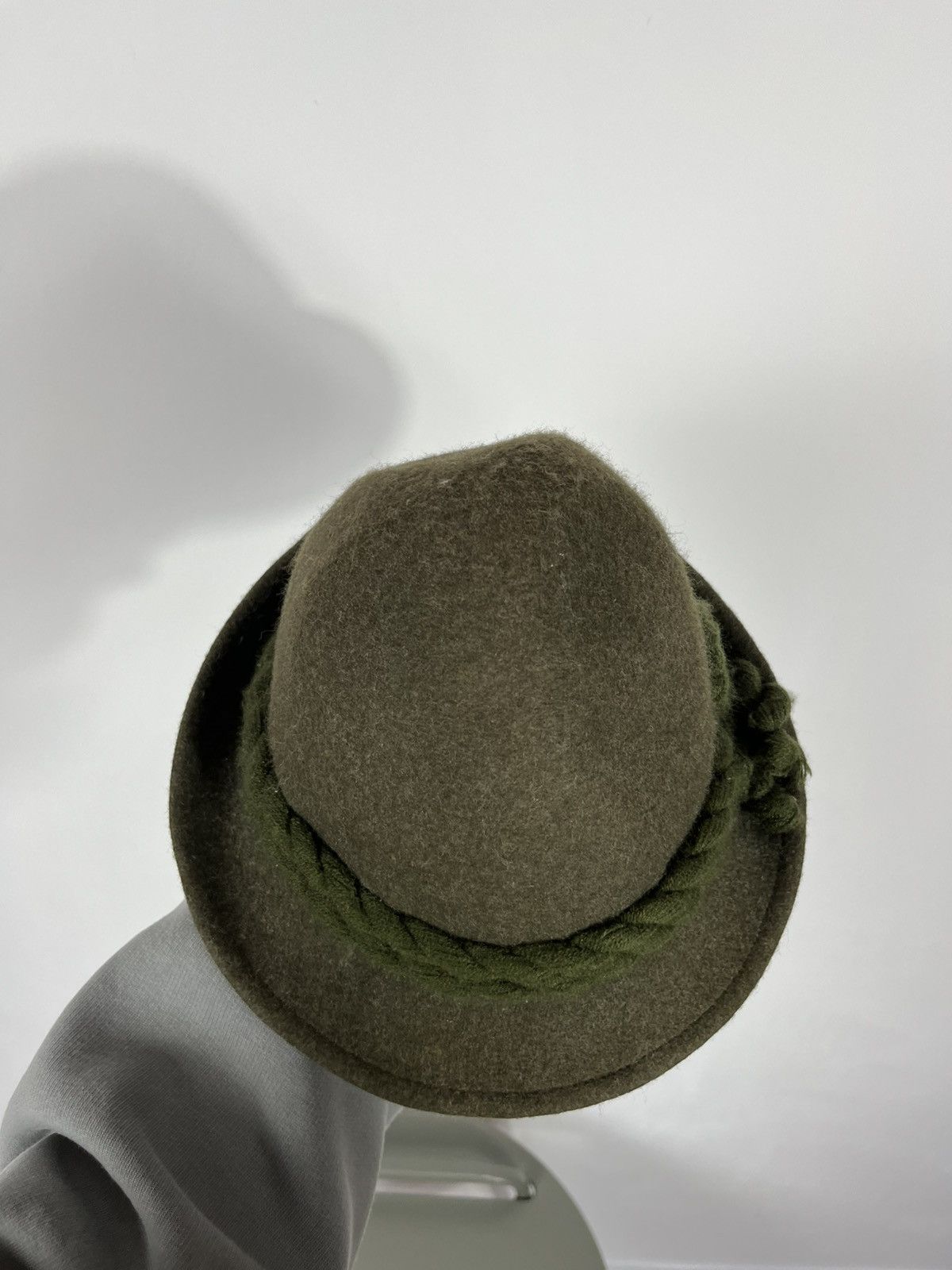 Vintage Traditional Wool Alpine Hat Green 54 cm Oktoberfest Style Size ONE SIZE - 5 Thumbnail