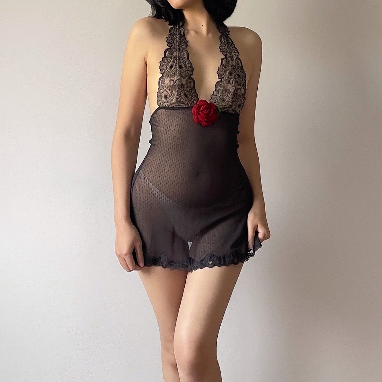 Victoria's Secret VS Black Mesh Sheer Mini Dress (XS-S) Size S / US 4 / IT 40 - 5 Thumbnail