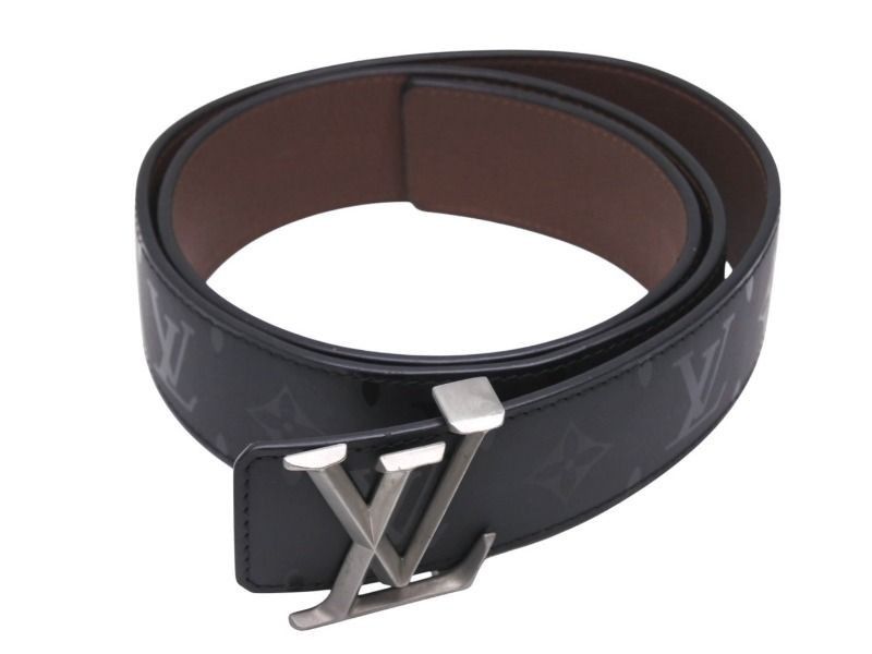 Louis Vuitton Louis Vuitton LV Monogram Eclipse Reversible Belt Gray Brown Size 34 - 1 Thumbnail