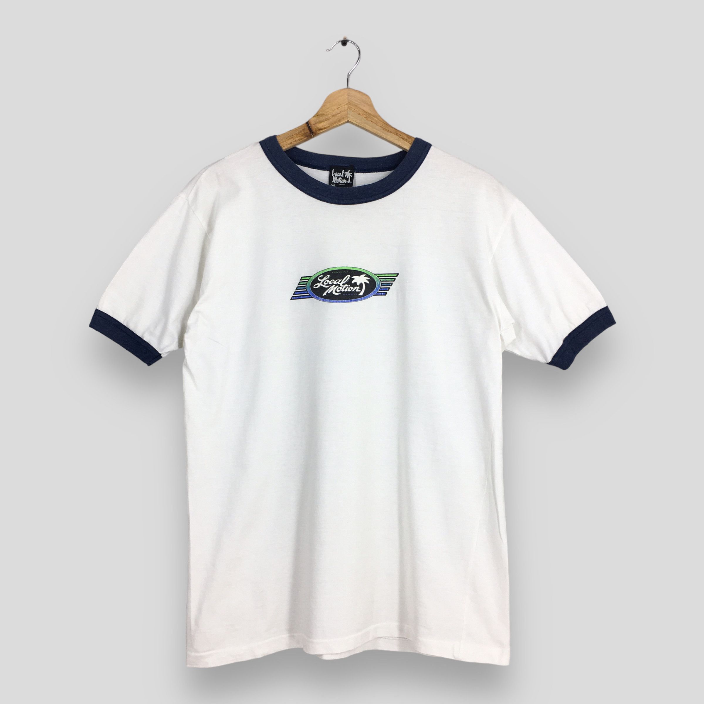Vintage 80's Local Motion Hawaii Surf White Ringer T shirt Medium Size US M / EU 48-50 / 2 - 1 Thumbnail