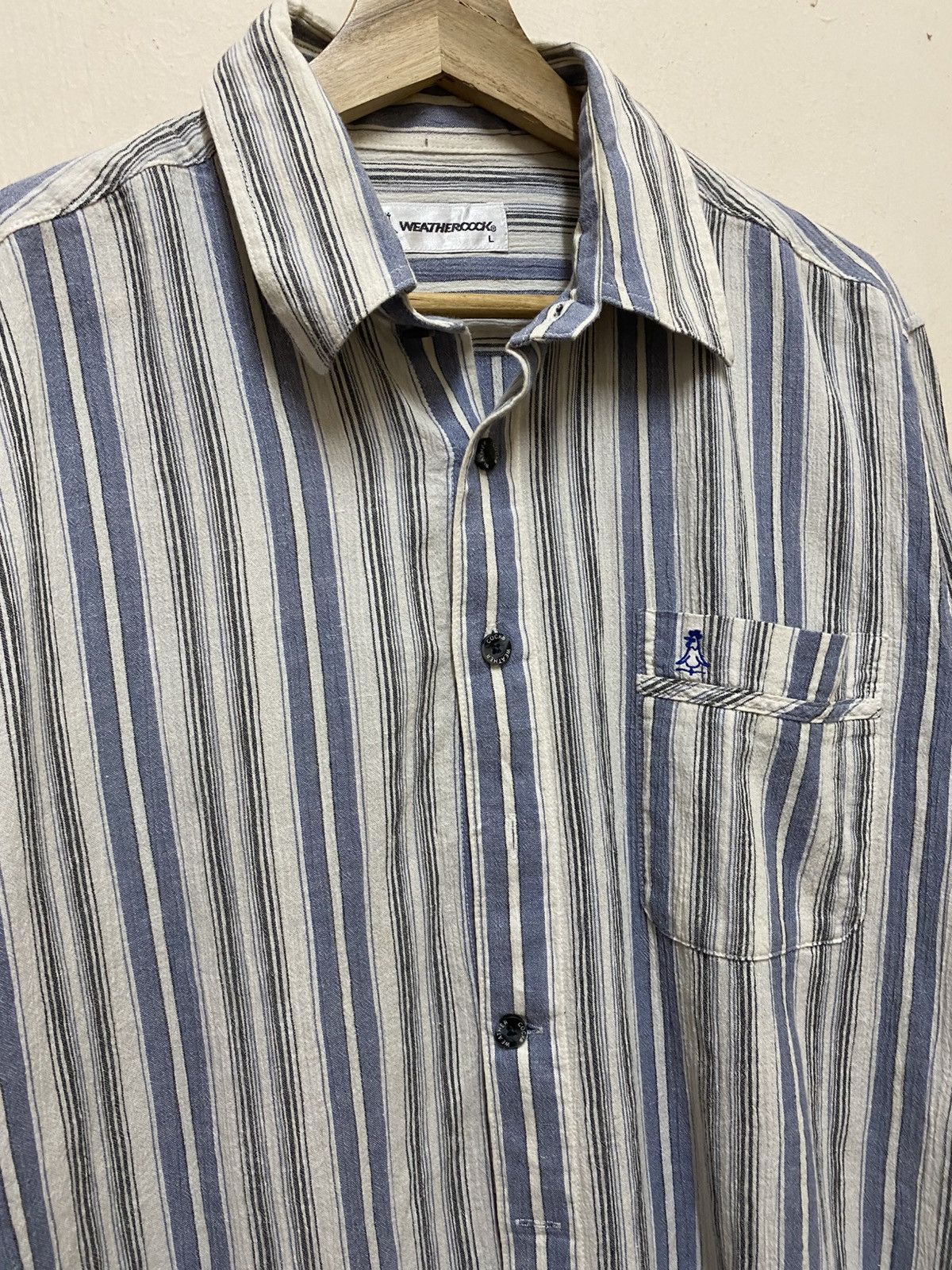If Six Was Nine × The Unbranded Brand Weathercock Stripes Shirt Button Up Size L / US 10 / IT 46 - 3 Thumbnail