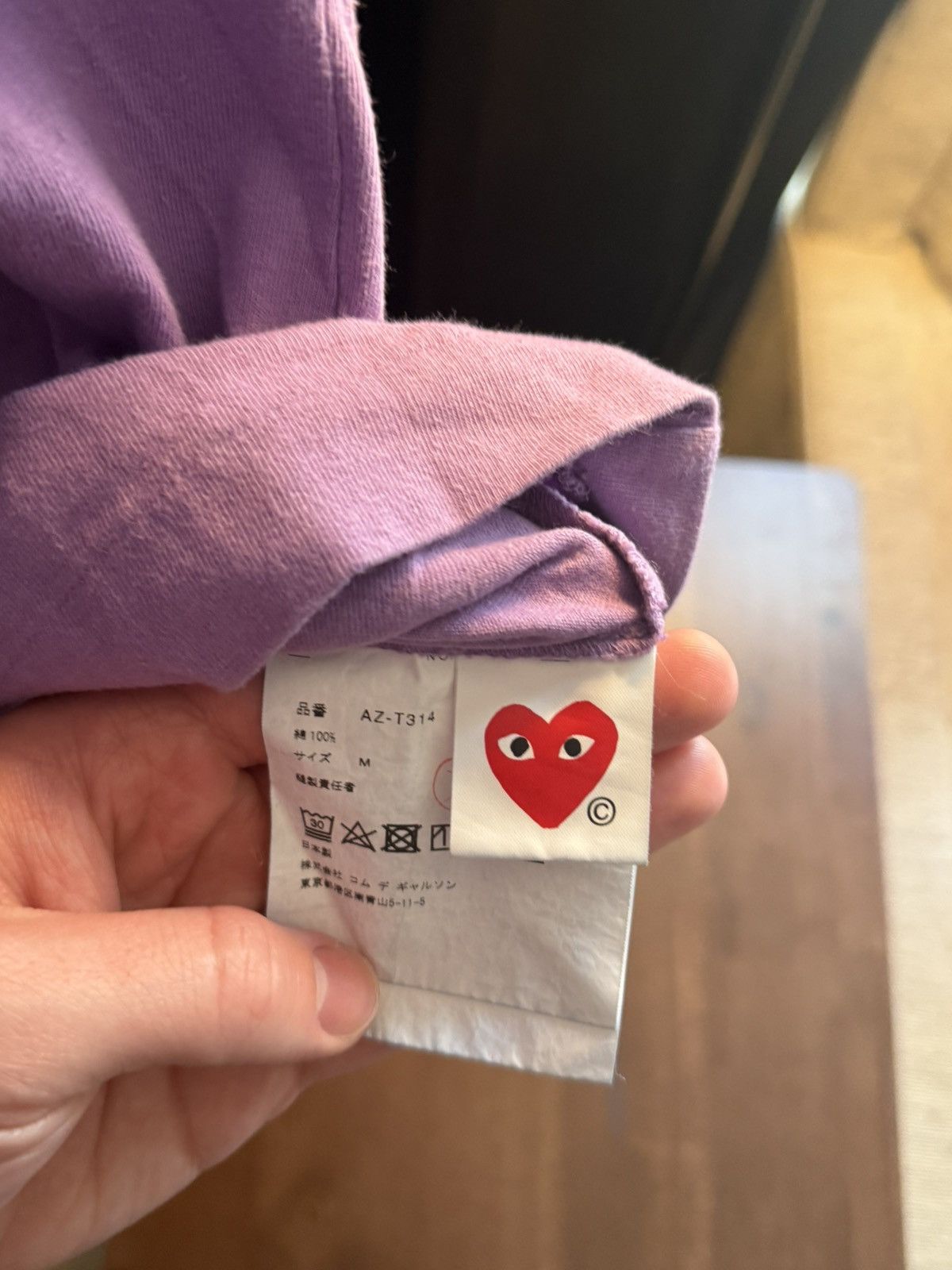 Comme des Garcons PLAY Heart Logo CDG Play Purple T-Shirt Size US M / EU 48-50 / 2 - 4 Thumbnail