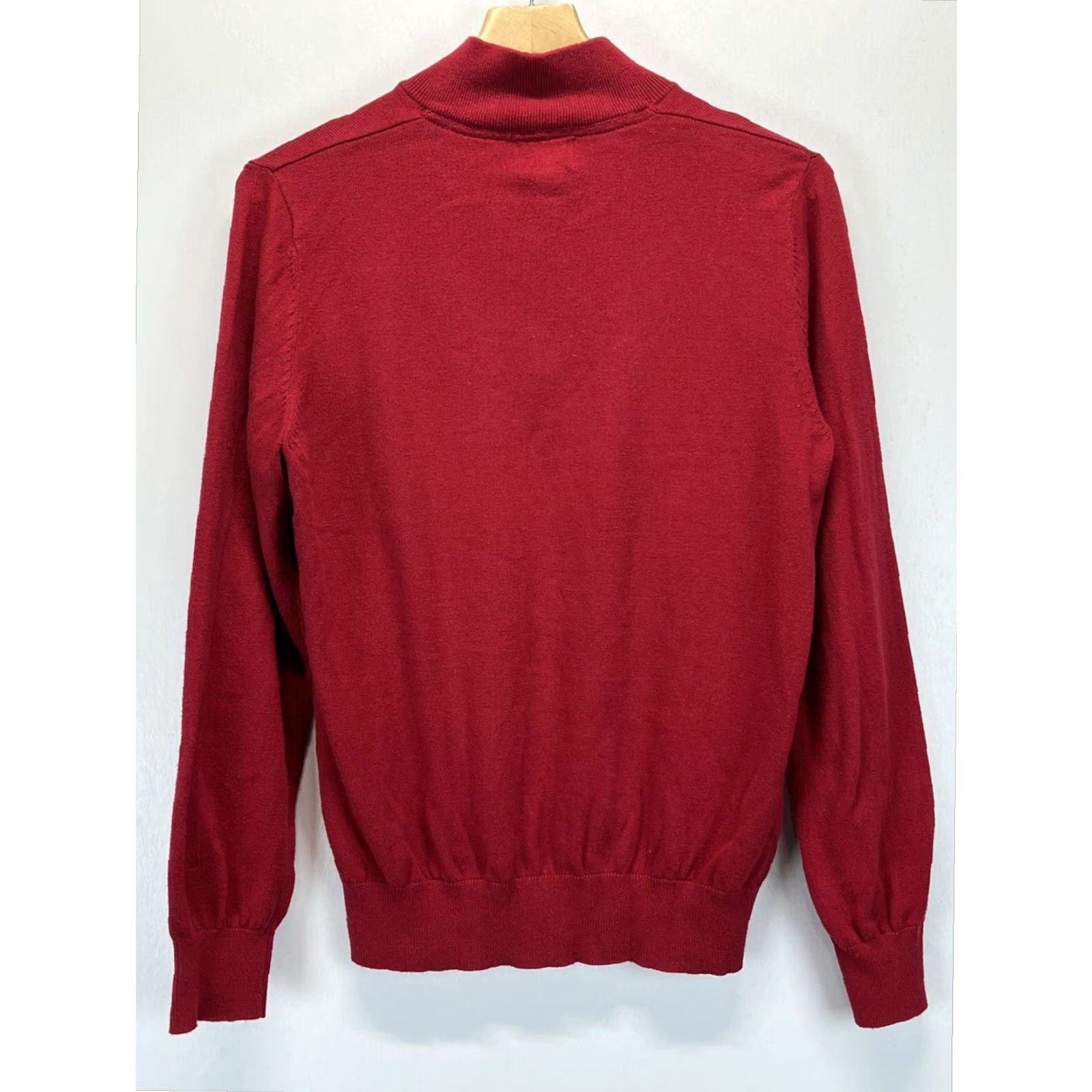 Vintage L.L. Bean Mens 1/4 Zip Sweater Small Red Cotton Cashmere Blend Pullover Fall Winter Walking Size US S / EU 44-46 / 1 - 2 Thumbnail