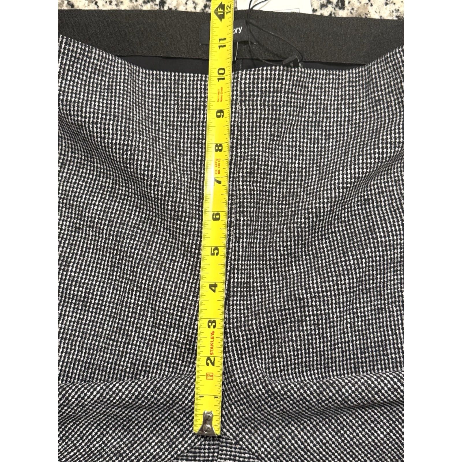 Theory Theory Pants Women XL Multicolor Houndstooth Skinny Pull-On Ankle Zip Stretch Preppy Designer 31in Inseam Size 40" / US 18 - 3 Thumbnail