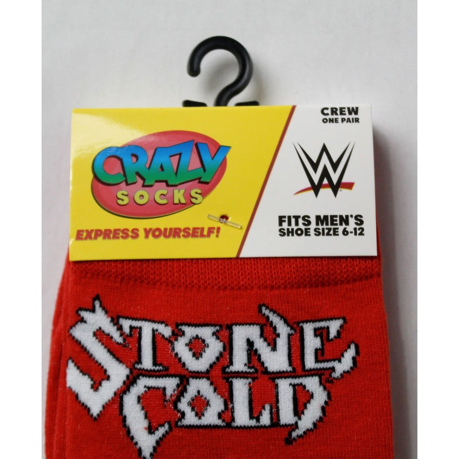 Vintage Crazy Socks Men's WWE Stone Cold Steve Austin Crew Socks Red Shoe Size 6-12 Size ONE SIZE - 2 Thumbnail
