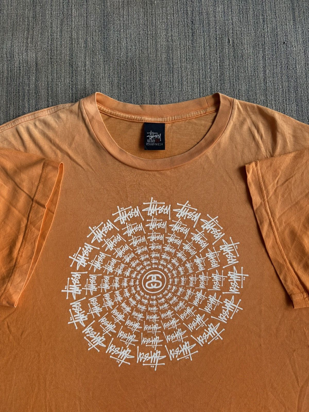 Stussy × Vintage Vintage 90’s Stussy Web Spiral Rare Streetwear USA Tshirt Size US XL / EU 56 / 4 - 4 Thumbnail