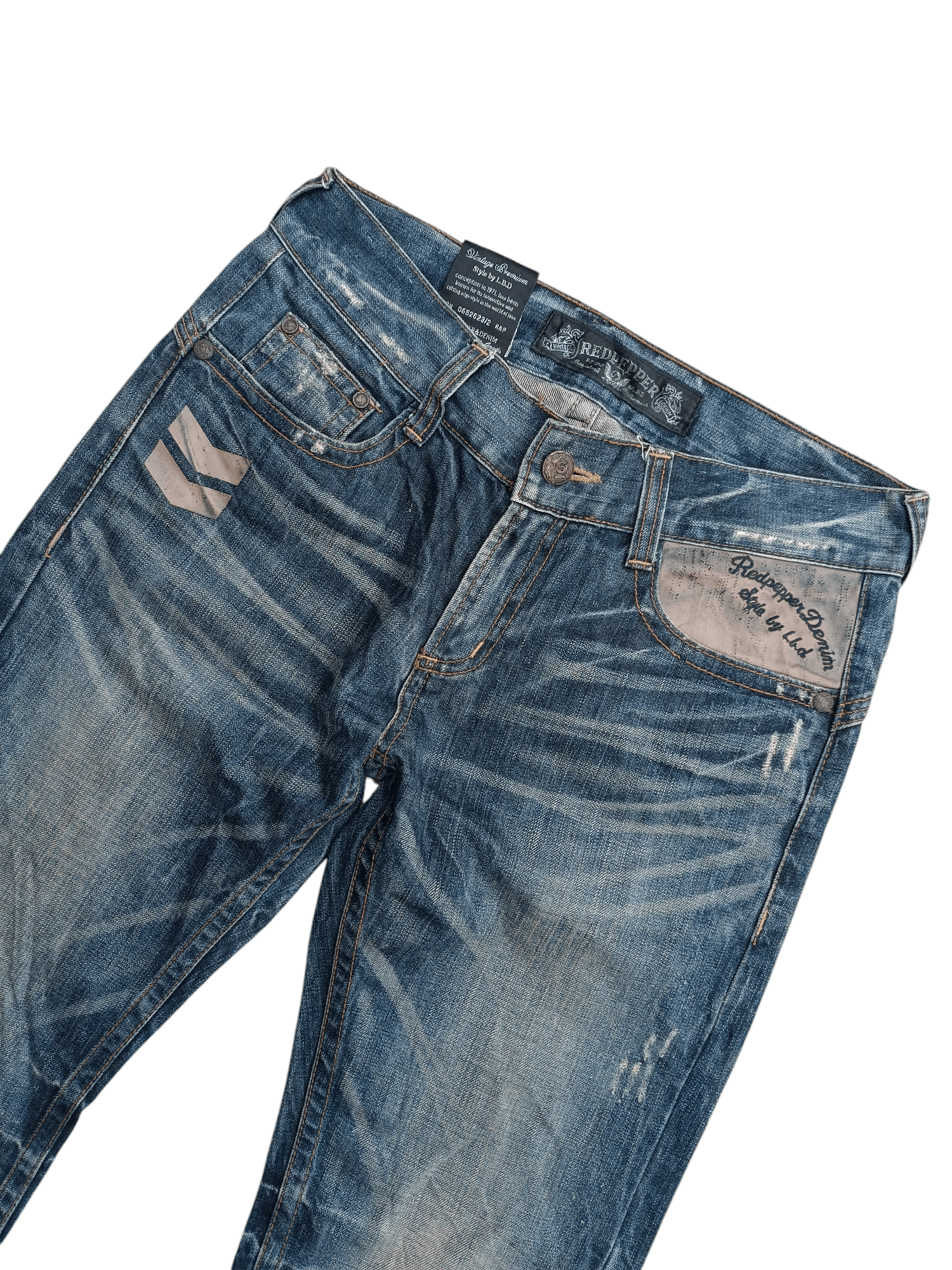 Chip & Pepper × Japanese Brand 🔥FYEE🔥Vintage Red Pepper Distressed Whiskers Denim Size US 32 / EU 48 - 14 Thumbnail