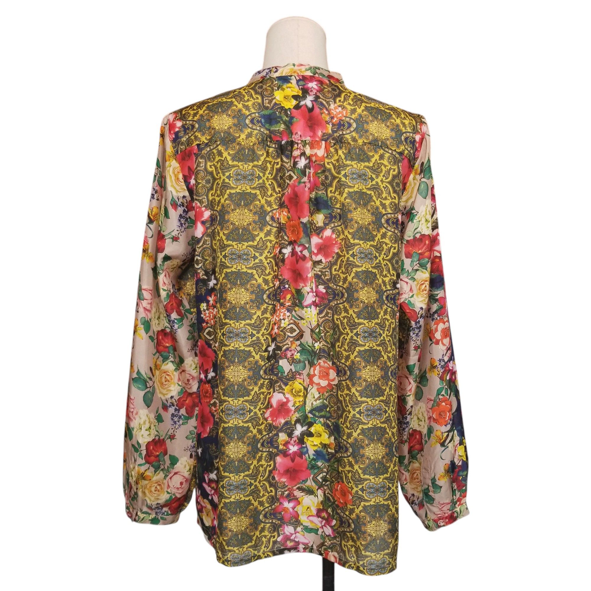 Johnny Was Rosey Tate 100% Silk Blouse Size XS / US 0-2 / IT 36-38 - 4 Thumbnail