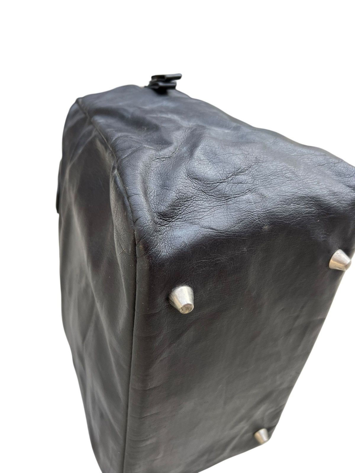 Leather RARE!! Vintage 40s HONOUR Japan Patina Black Leather Bag Size ONE SIZE - 16 Thumbnail