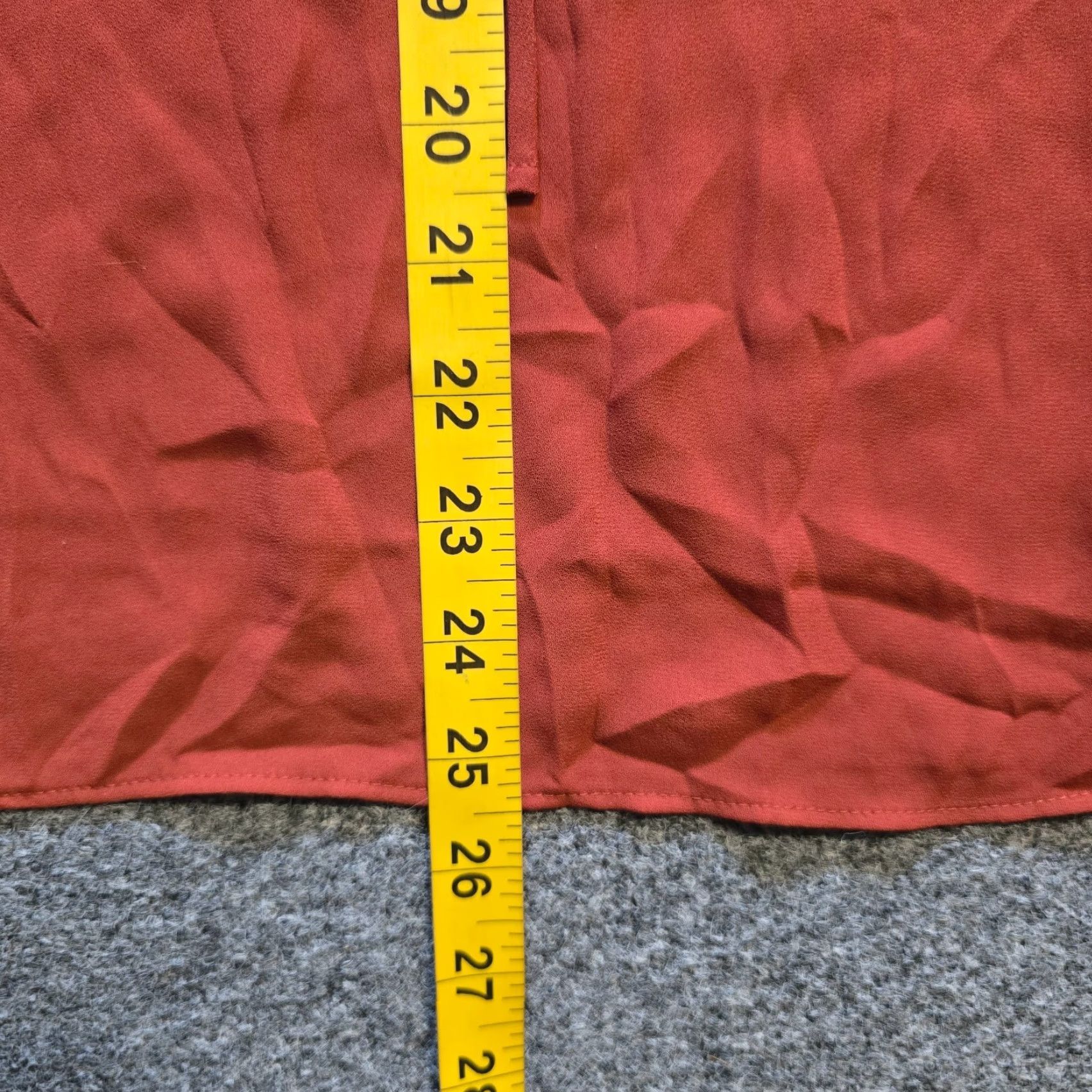 J.Crew J.CREW Blouse Shirt Womens 2XL Orange V-Neck Drapey Gathered Ruffle Casual Everyday Size XXL / US 16-18 / IT 52-54 - 6 Thumbnail