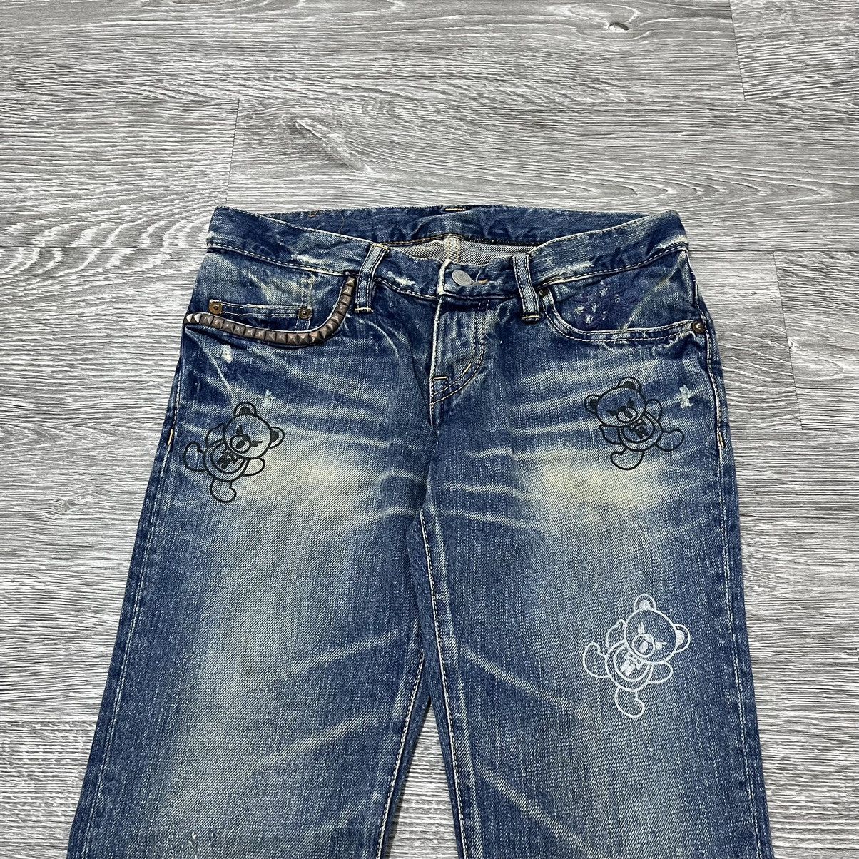 Hysteric Glamour × Japanese Brand Hysteric Glamour Fuck Bear Studded Denim pant Size US 27 - 3 Thumbnail