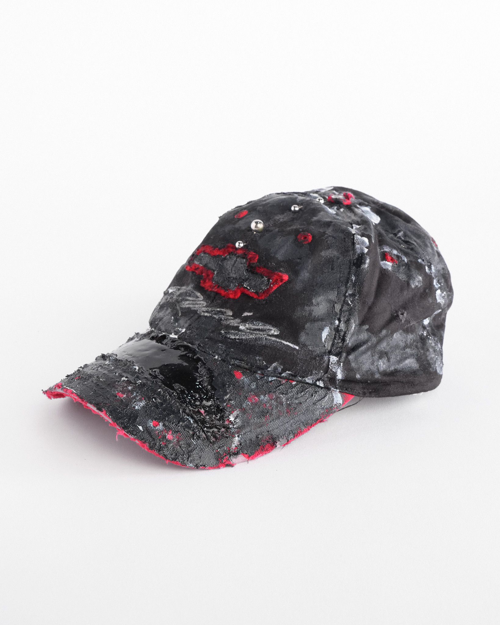 Chevrolet ASTROBOI* x Chevy Racing Black/Red Pierced Distressed Hat Size ONE SIZE - 3 Thumbnail