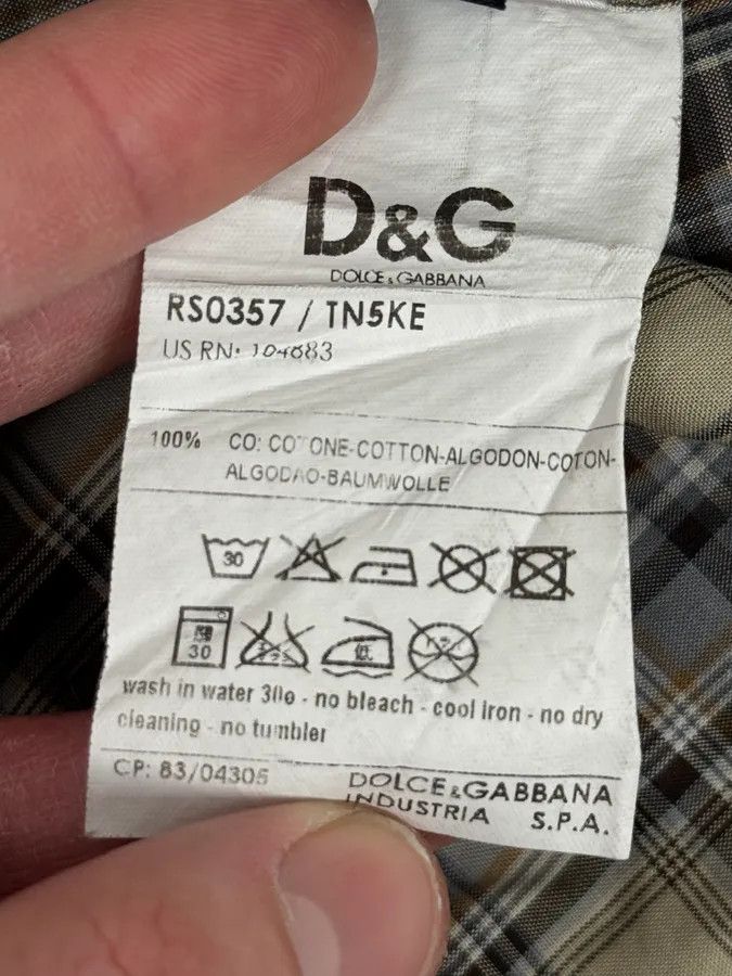 Dolce & Gabbana 2000s Dolce & Gabbana Beige Cargo Checkered Shirt Size US M / EU 48-50 / 2 - 12 Thumbnail