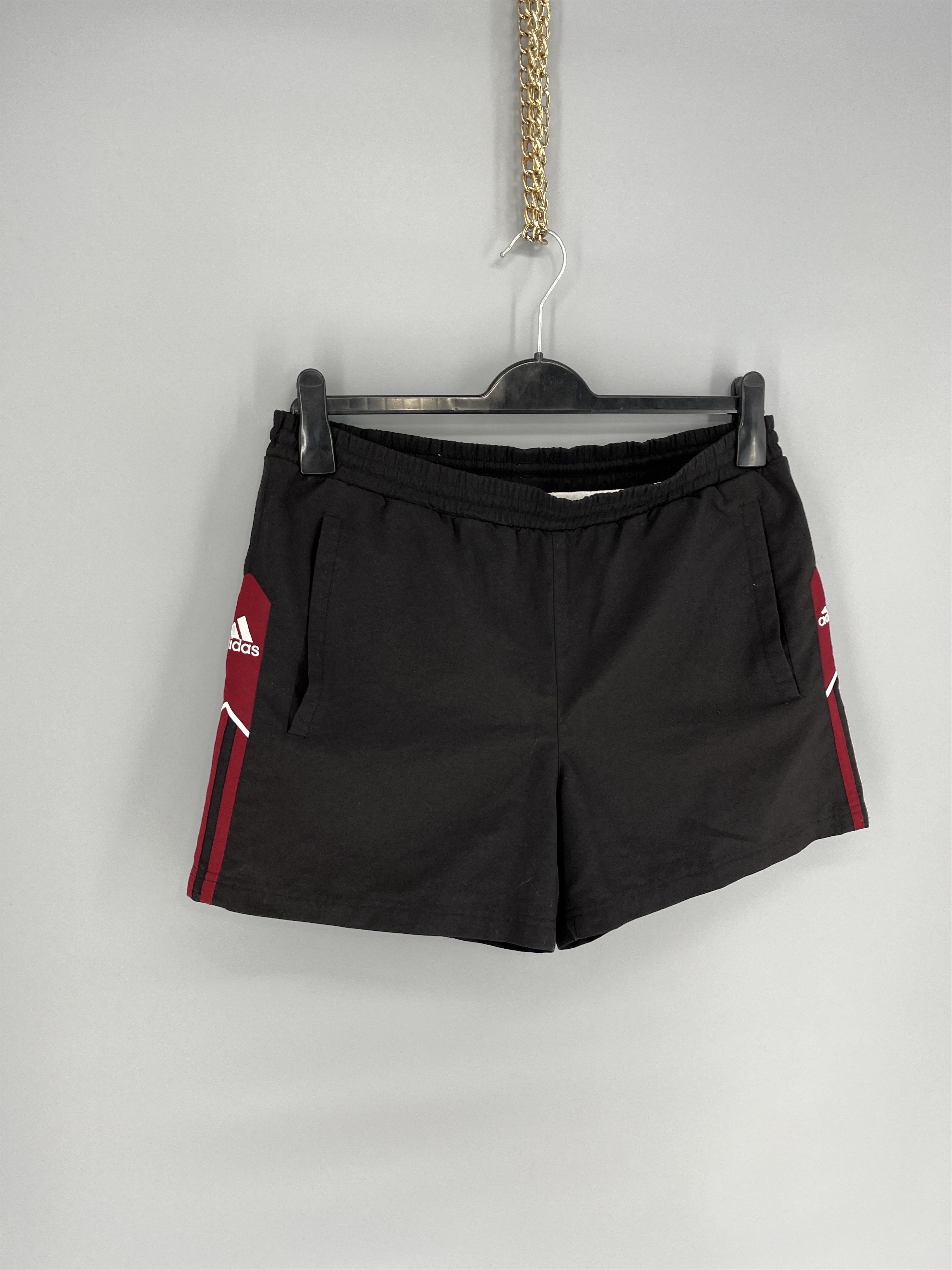 Adidas 90s Vintage Adidas Black Nylon Mini Logo Shorts Travis Style Size US 34 / EU 50 - 2 Thumbnail