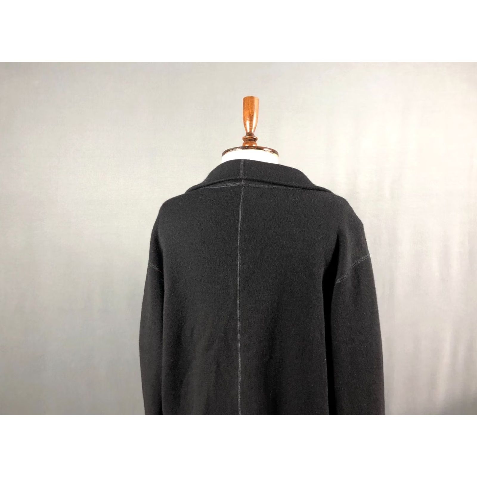 Vintage Annette Görtz Blazer Jacket Women Black Lagenlook Wool Blend Buttonless Open Size ONE SIZE - 5 Thumbnail