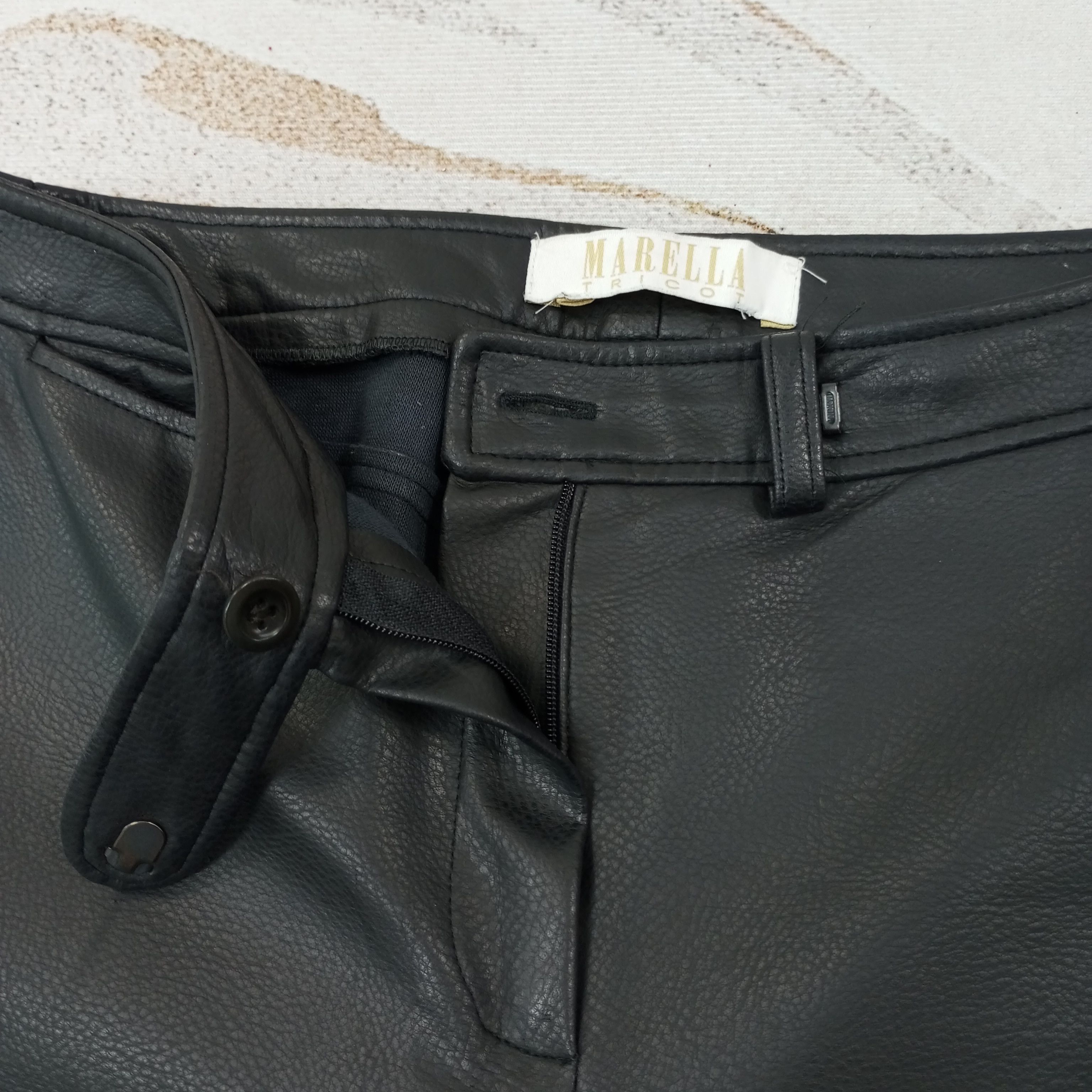 Marella Marella Tricot Leather Pants c235n38 Size 28" / US 6 / IT 42 - 11 Thumbnail