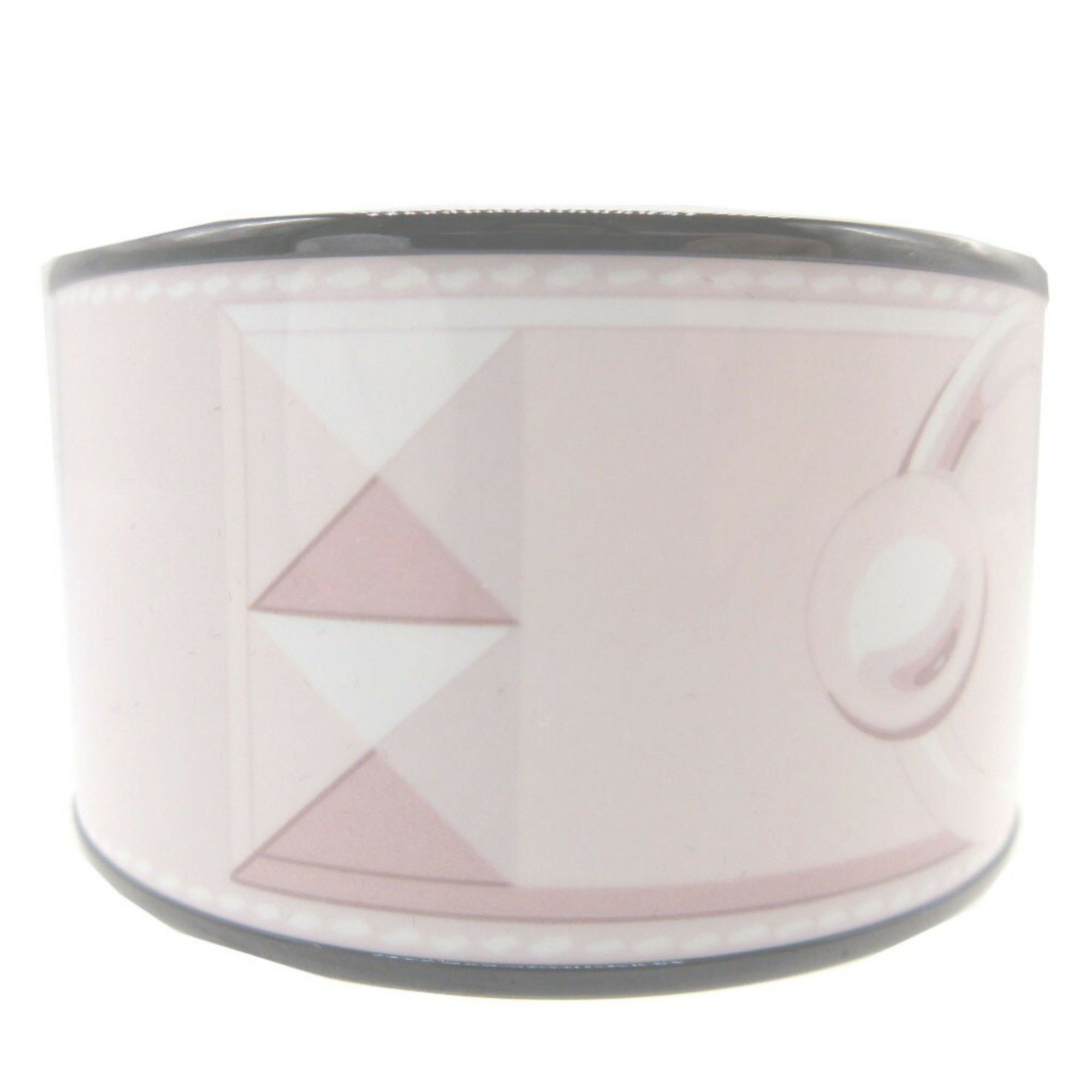 image of Hermes Enamel Bangle Tgm Q Stamp (Made In 2013) Metal Pink Black Bracelet 0014Hermes 6B0014Aaa5, Wo