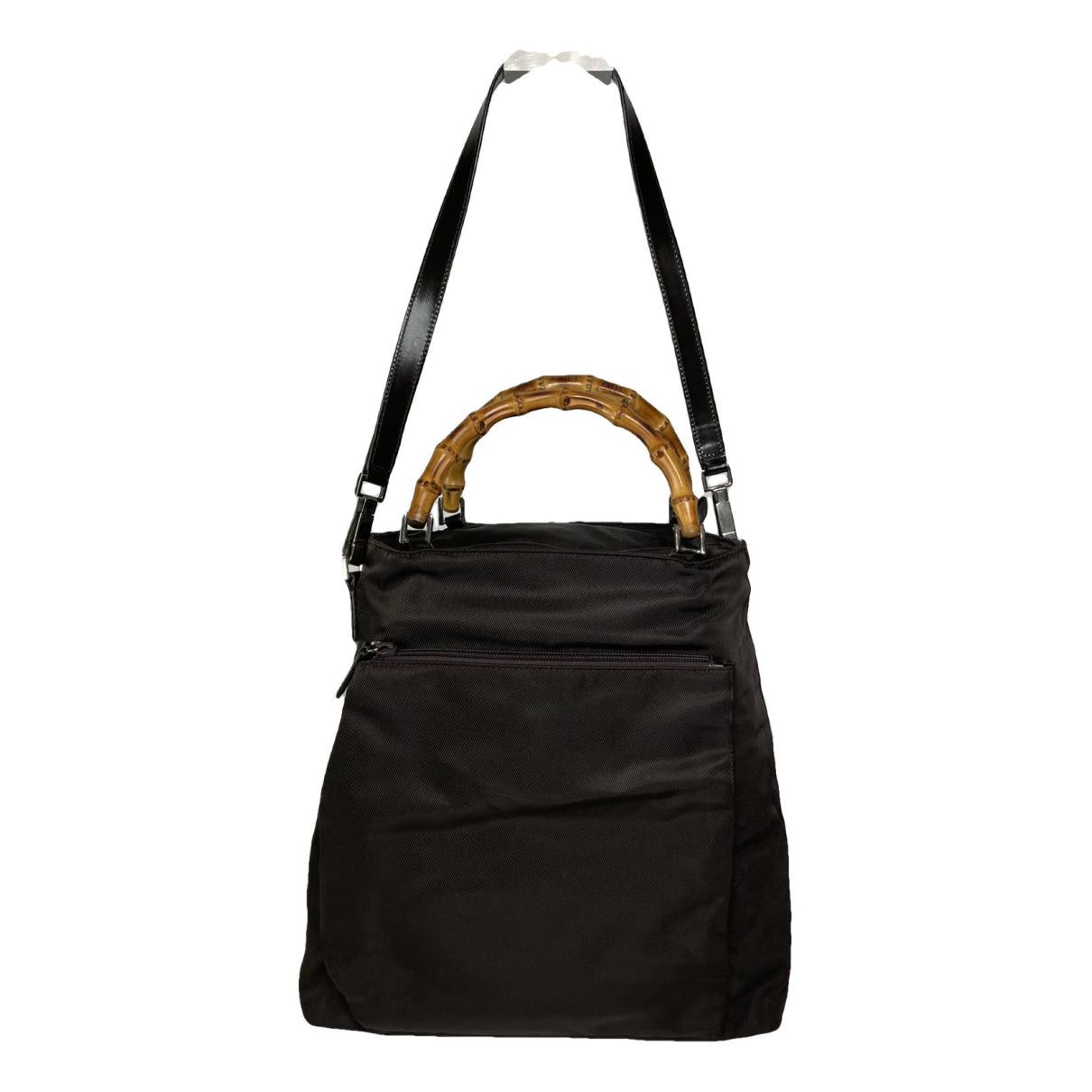 Gucci Vintage Bamboo Brown Polyester Handbag Size ONE SIZE - 1 Thumbnail