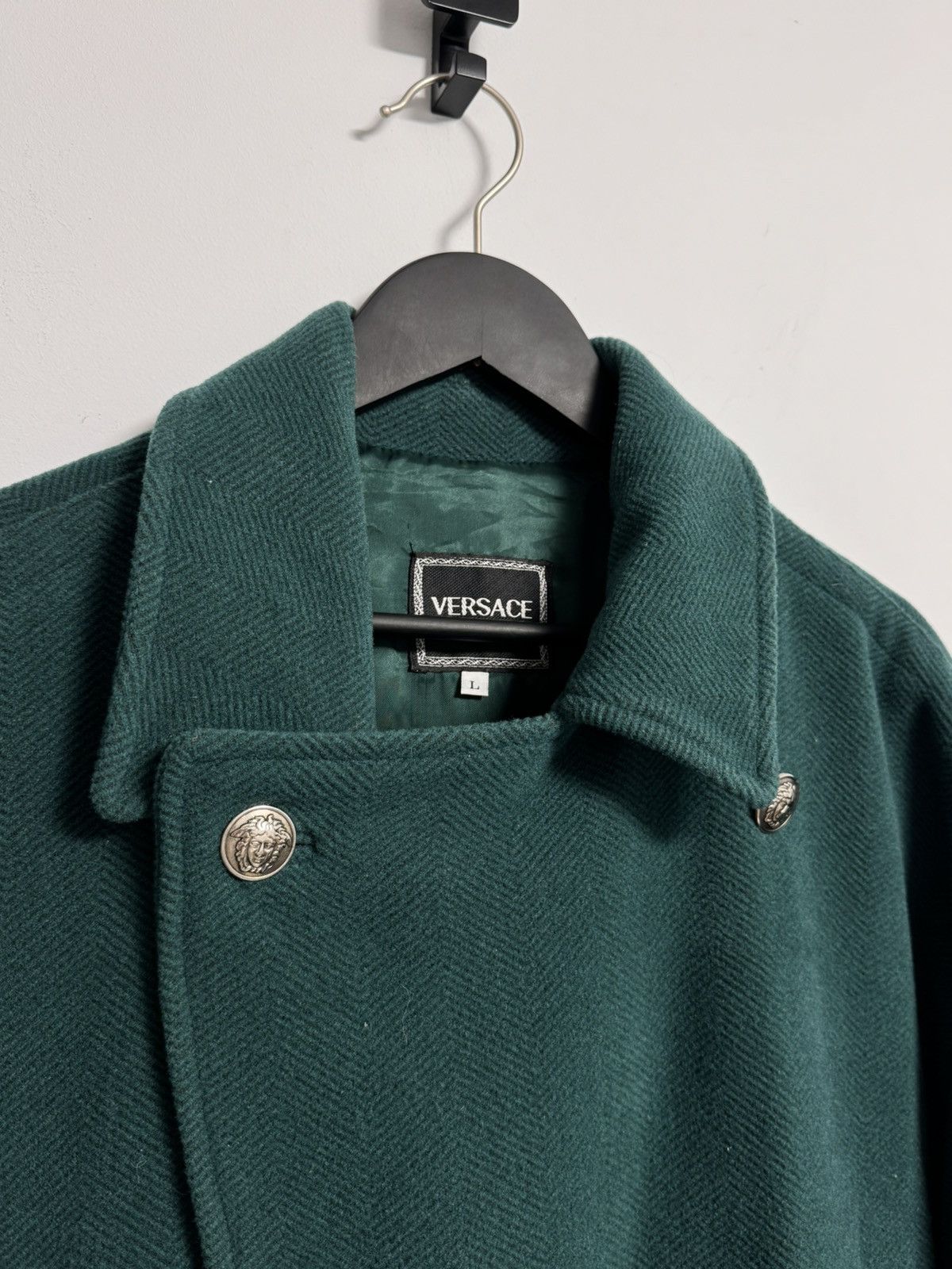 Versace Versace Coat Men’s Green Wool Luxury Coats Size US L / EU 52-54 / 3 - 5 Thumbnail