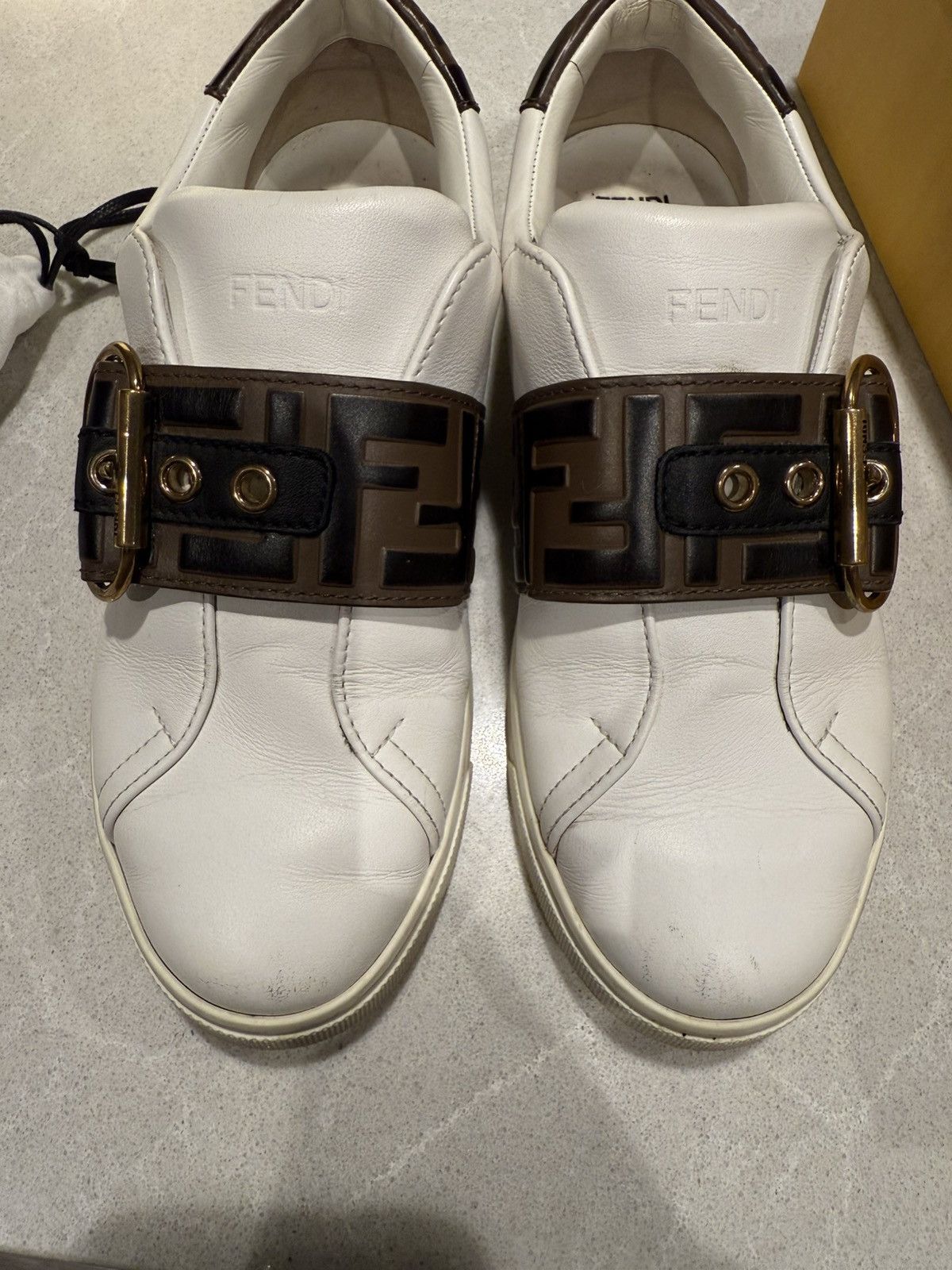 Fendi Fendi Vitello FF Embossed Womens Slip On Sneakers Size US 6.5 / IT 36.5 - 7 Thumbnail