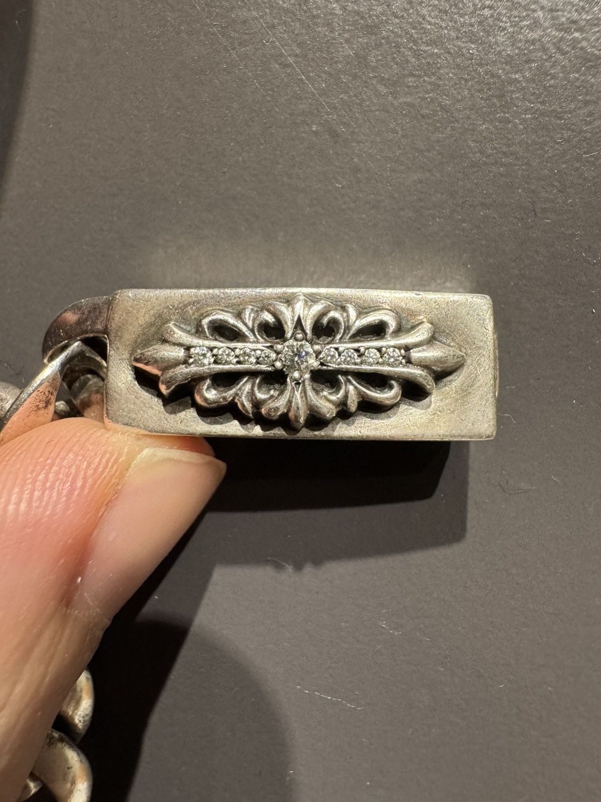 Chrome Hearts Chrome hearts floral real diamond factory Cuban bracelet Size ONE SIZE - 8 Thumbnail