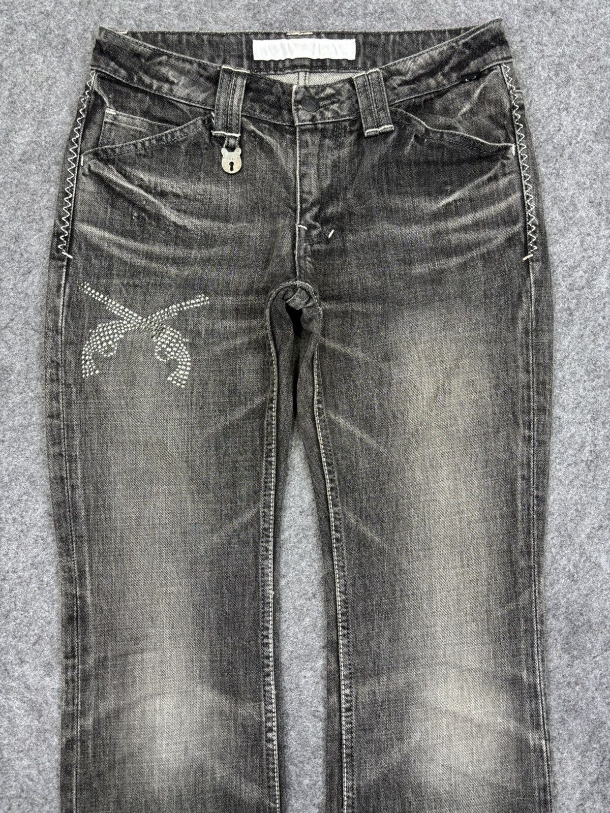 Japanese Brand 💥FLARE💥 roargun Japan Cross Gun Archival Jeans F708 Size US 27 - 3 Thumbnail