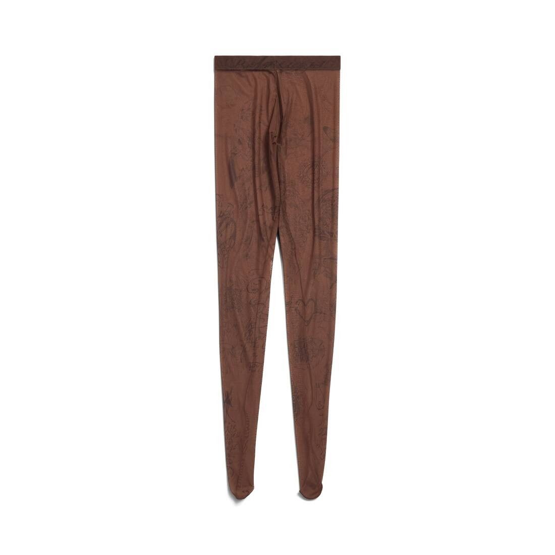 Balenciaga o1tr1nto0825 Tat Tights in Dark Brown Size 27" / US 4 / IT 40 - 3 Thumbnail