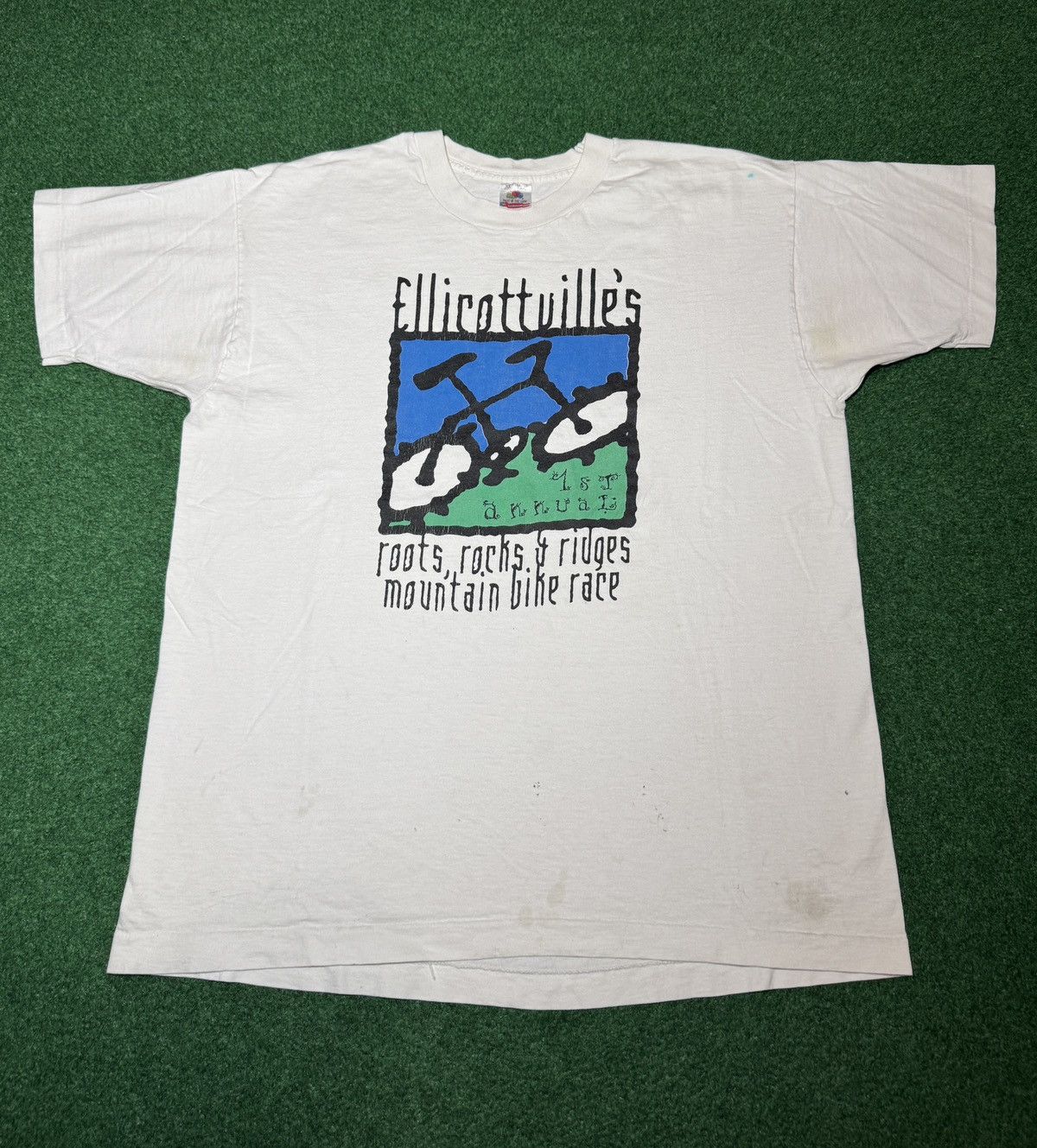 Vintage Ellicottville 1st Annual Mountain Bike Race T Shirt 22.5x28 Size US XL / EU 56 / 4 - 1 Thumbnail