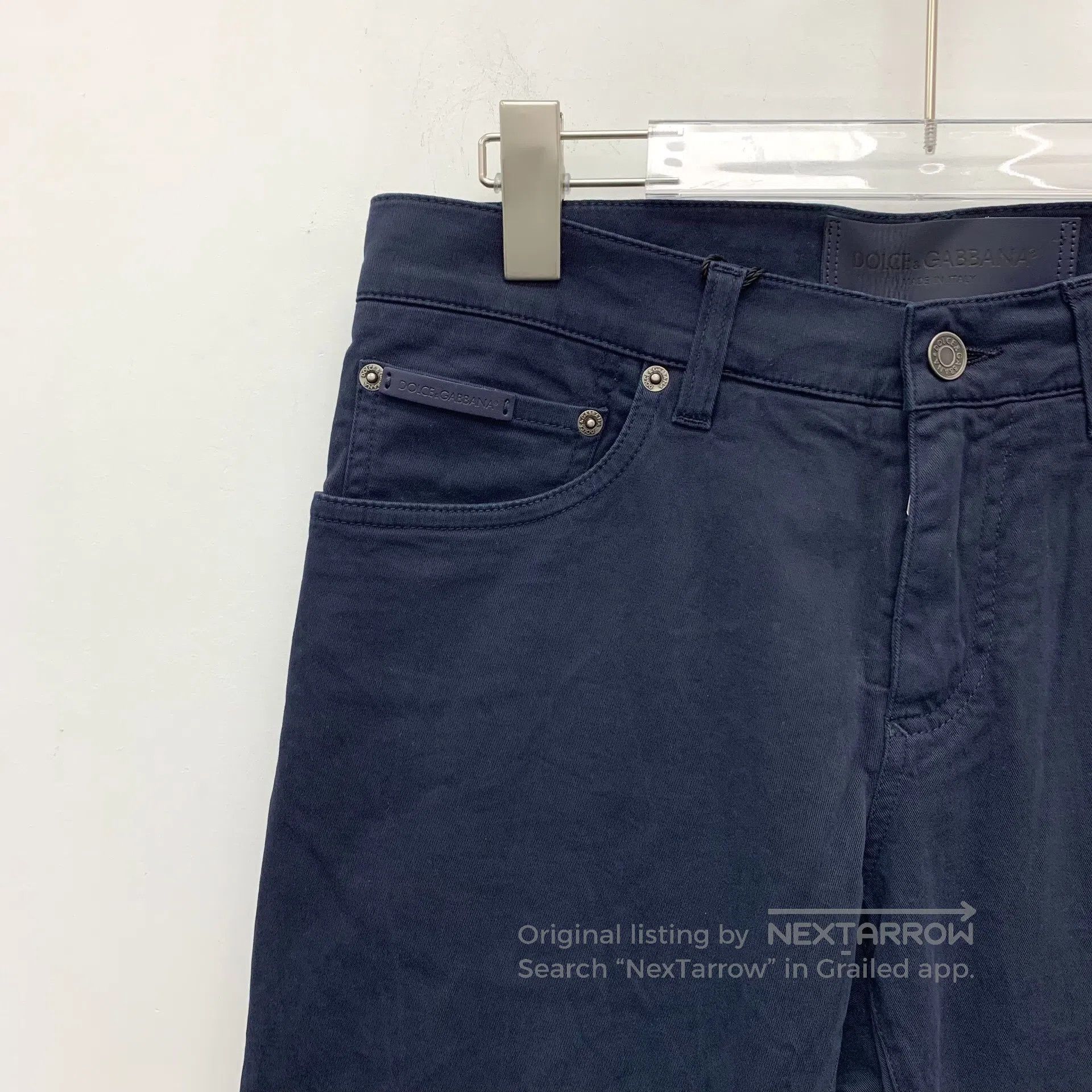 Dolce & Gabbana Dolce Gabbana Dark Blue Crown Bee Embroidered Cotton Denim Size US 30 / EU 46 - 3 Thumbnail
