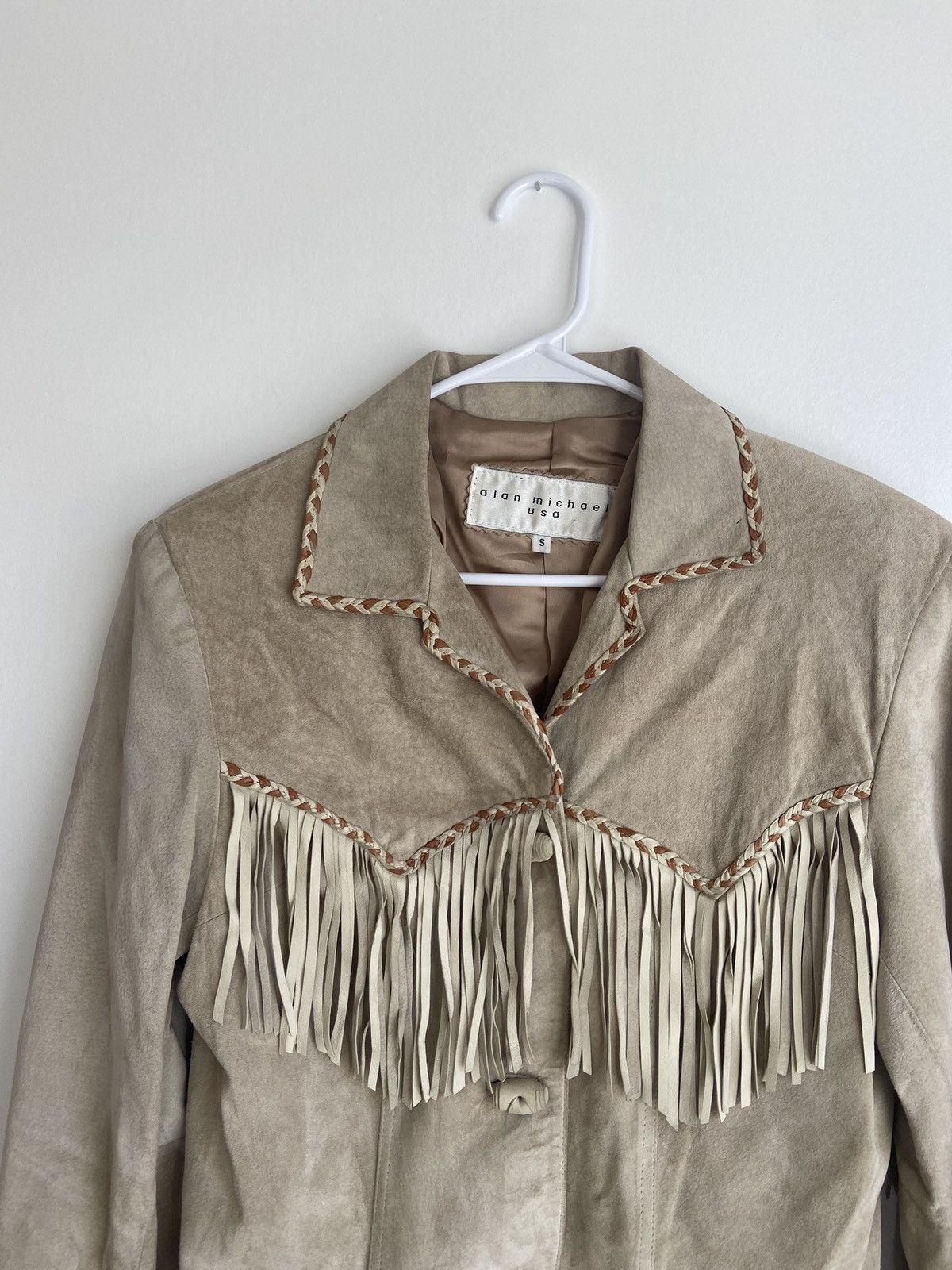 Other Alan Michael USA Vintage Suede Fringe Jacket Size S / US 4 / IT 40 - 4 Thumbnail