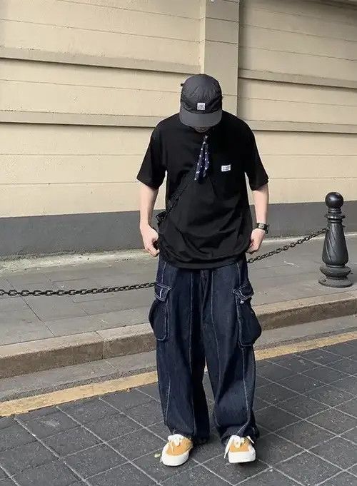 VIBE Vintage Streetwear Pocket wide leg jeans y2k hip hop Size US 32 / EU 48 - 3 Thumbnail