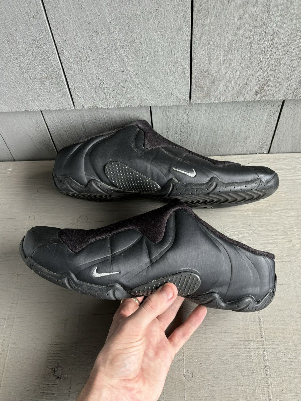Nike × Vintage OG 2001 Nike Clogposite Mules All Black Vintage Posite Shoes Size US 12 / EU 45 - 20 Thumbnail