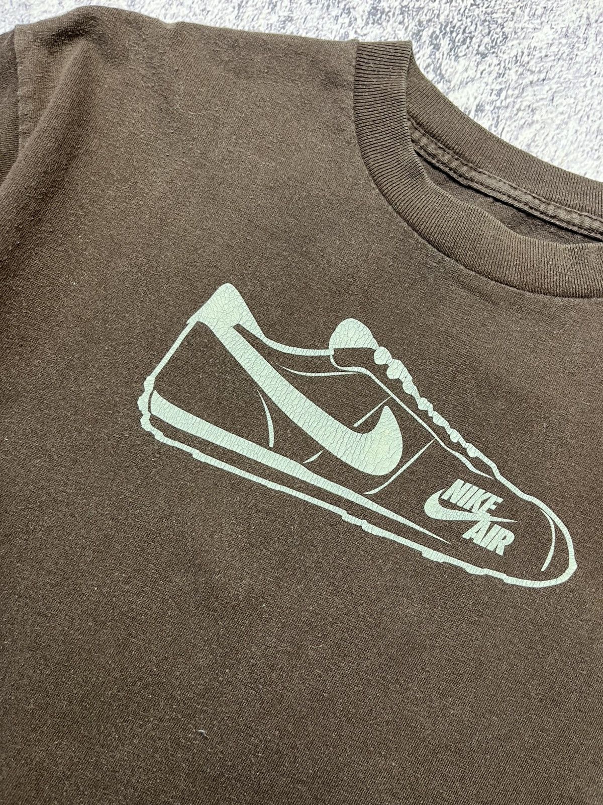 Nike Vintage Nike Brown T Shirt Cortez Big Logo Y2K Streetwear Size US M / EU 48-50 / 2 - 7 Thumbnail