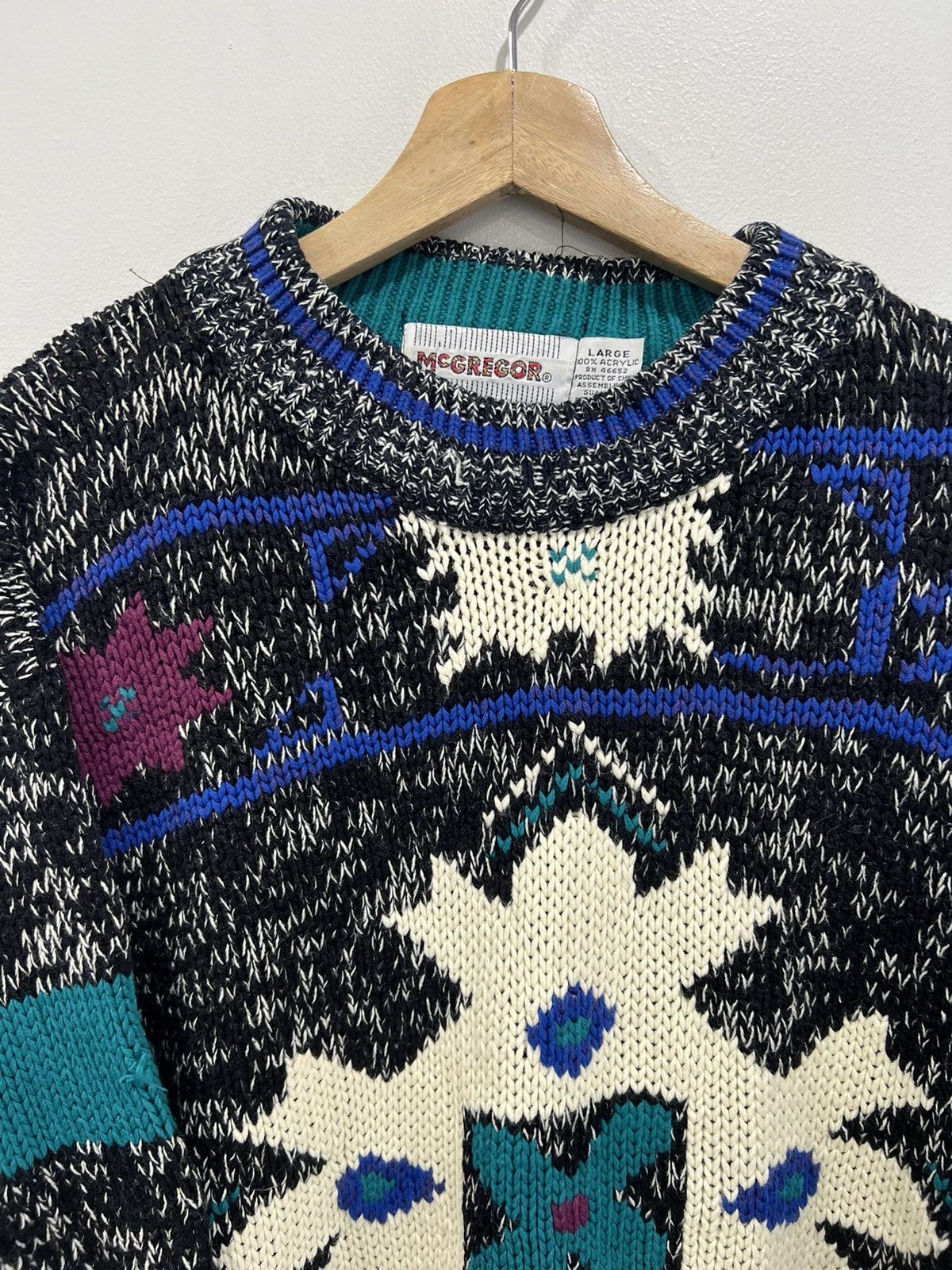 Vintage Vintage Mcgregor Pattern Knit Sweater crewneck Size US L / EU 52-54 / 3 - 2 Thumbnail