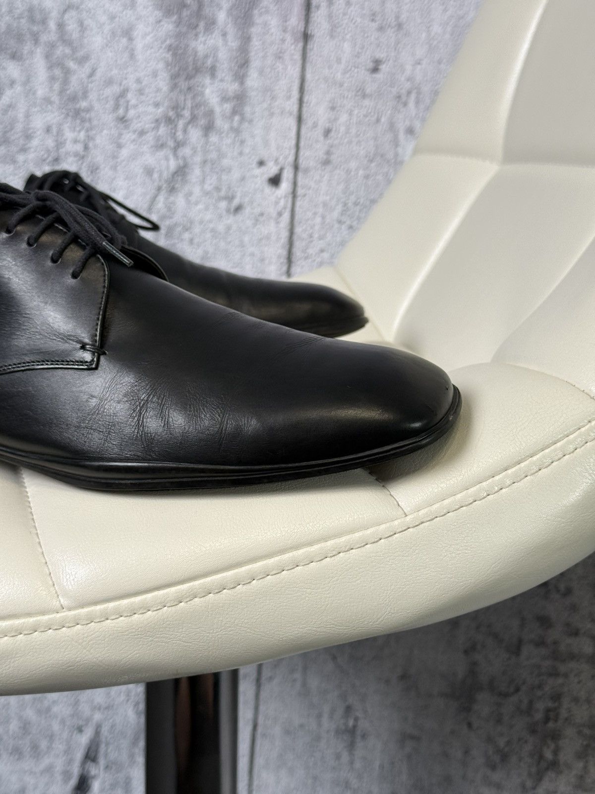 Prada PRADA Men’s Black Leather Lace Up Dress Derby Dress Shoes Size US 8.5 / EU 41-42 - 9 Thumbnail