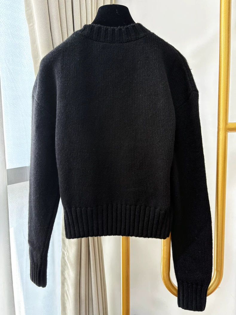 Chanel Chanel 20B black pearl letter logo long-sleeved short swea Size XS / US 0-2 / IT 36-38 - 2 Thumbnail