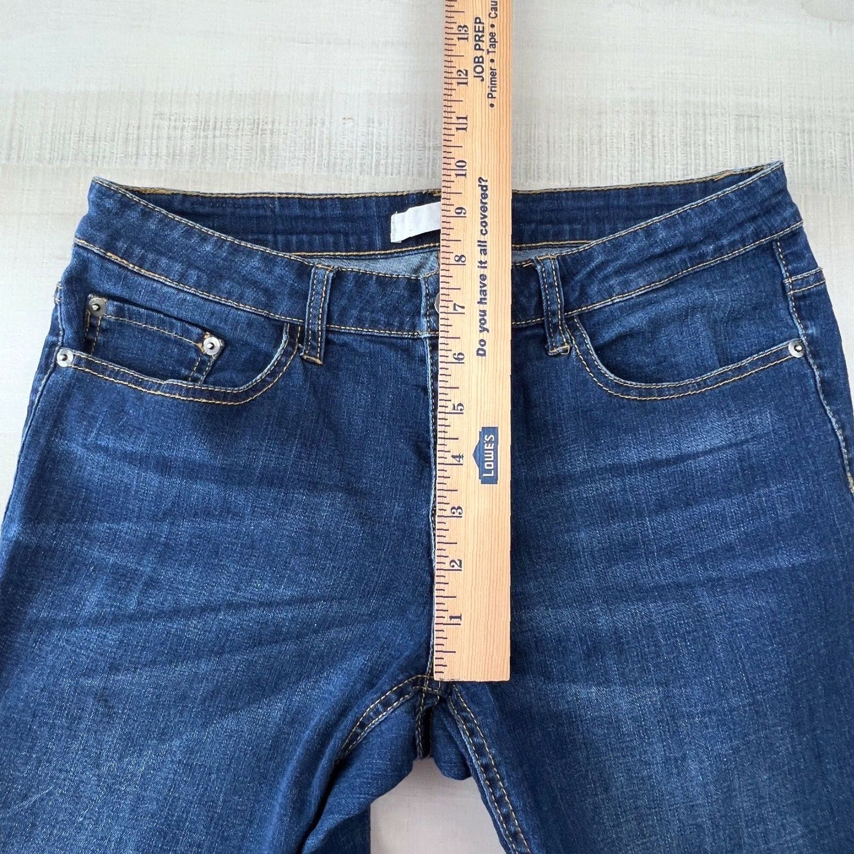 Vintage BP Womens Slim Straight Jeans Medium Wash Blue Low Rise Size 26 Size 26" / US 2 / IT 38 - 6 Thumbnail