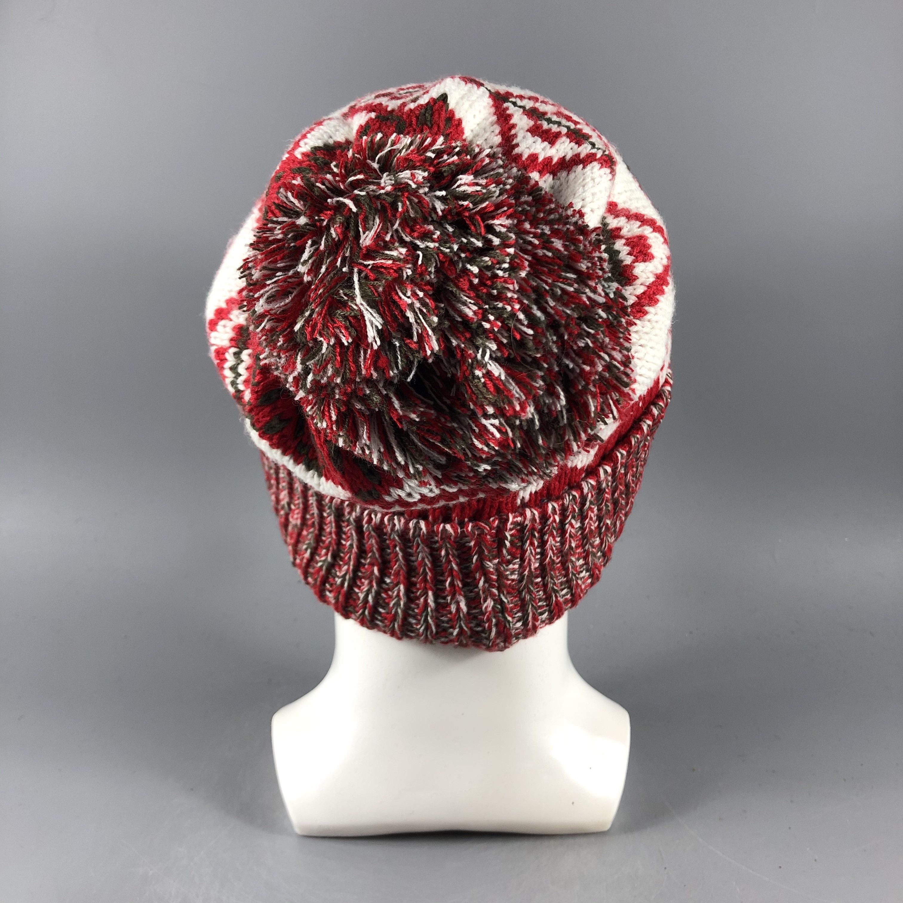 Vintage Digzhat Fair Isle PomPom Beanie Snow Hat Snow Cap -D835 Size ONE SIZE - 2 Thumbnail