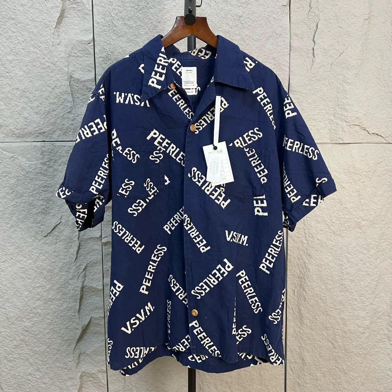 Visvim visvim Navy PEERLESS Print Short-Sleeve Shirt Size US XXL / EU 58 / 5 - 1 Thumbnail
