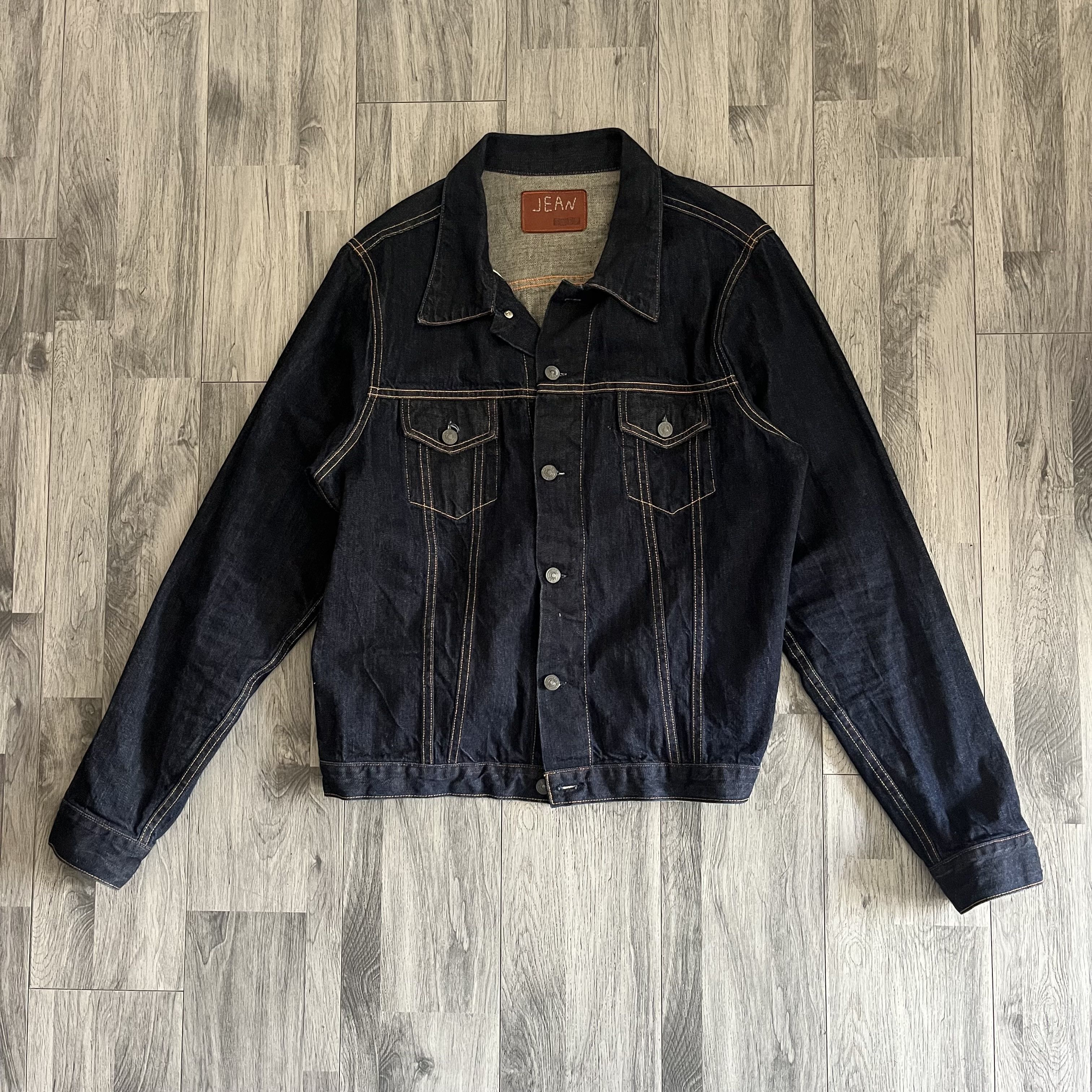 Jean Shop JEAN SHOP - RAW DENIM SELVEDGE TYPE III JACKET MADE IN USA Size US XL / EU 56 / 4 - 1 Thumbnail