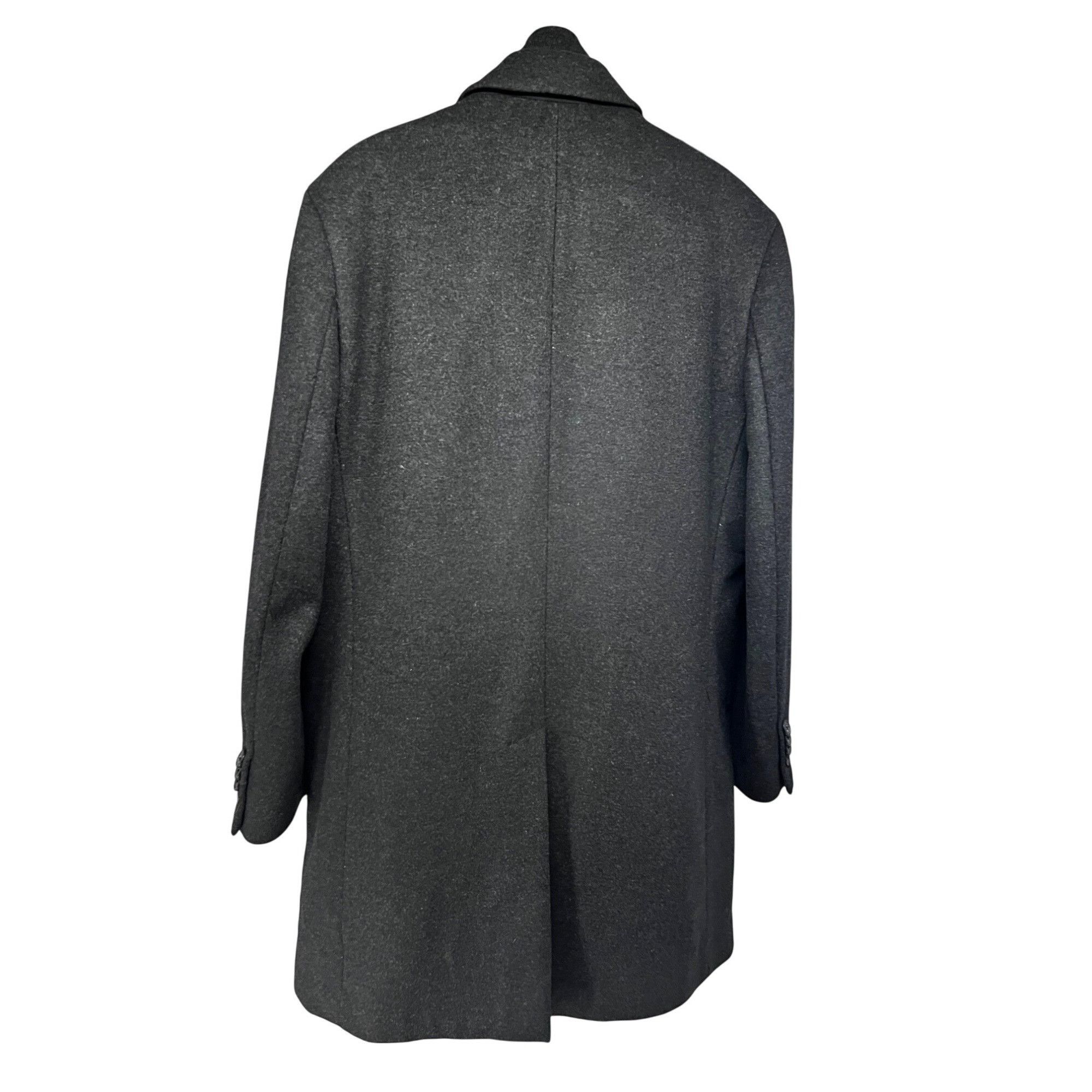 Vintage Mens Cashmere Charcoal Gray Black Wool Zip Button Up Lined L Size US L / EU 52-54 / 3 - 2 Thumbnail
