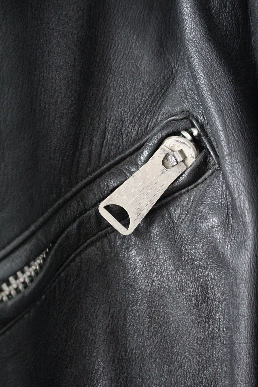 Vintage 1970S ASYMMETRIC TALON ZIP MOTORCYCLE LEATHER JACKET Size US XL / EU 56 / 4 - 7 Thumbnail