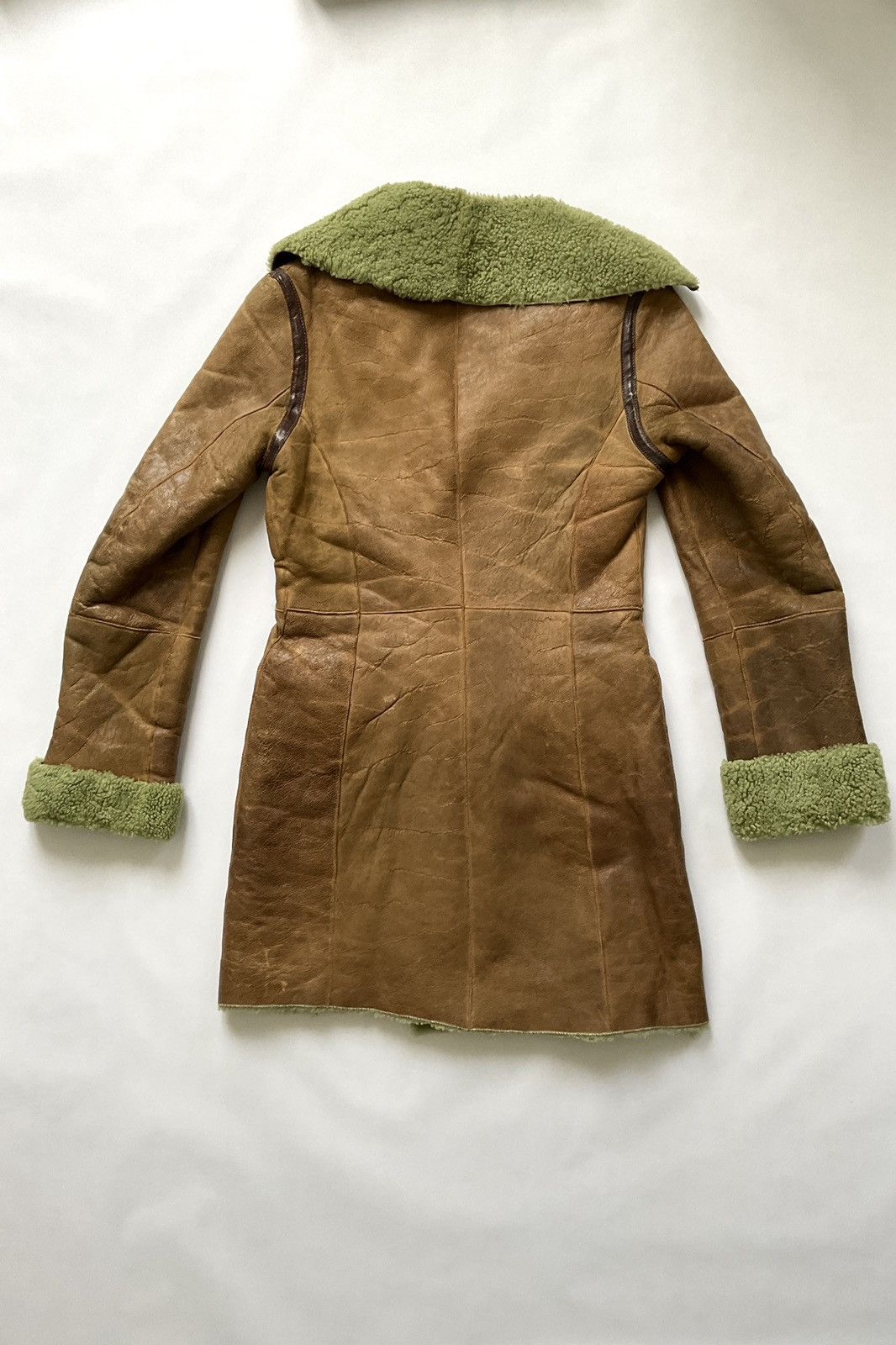 Vintage Vintage leather coat with green fur lining Size S / US 4 / IT 40 - 10 Thumbnail