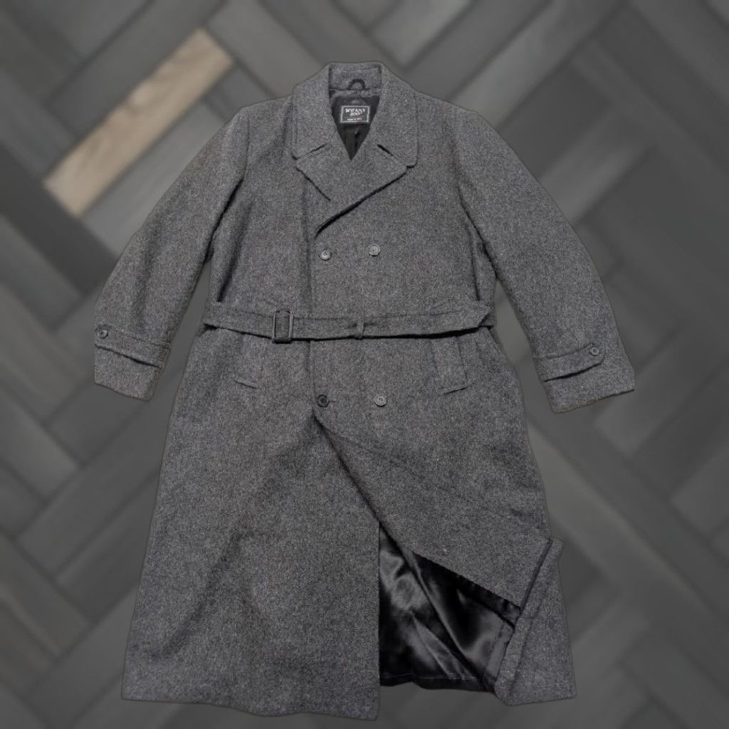 Doublet VINTAGE Botany 500 OVERCOAT Wool Black 3XL Wool Blend Long Double Breasted Belted USA Made Coat Mens Size US XXL / EU 58 / 5 - 1 Thumbnail