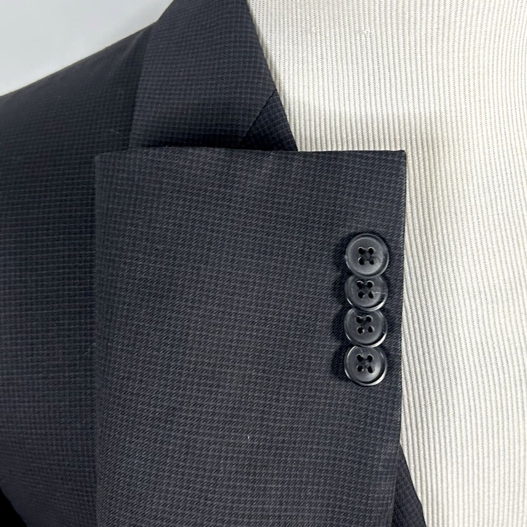 Joseph Abboud Joseph Abboud Sport Coat 42R Slim Fit Wool Black Plaid Peak Lapel Vented Reda Wool Size US XS / EU 42 / 0 - 6 Thumbnail