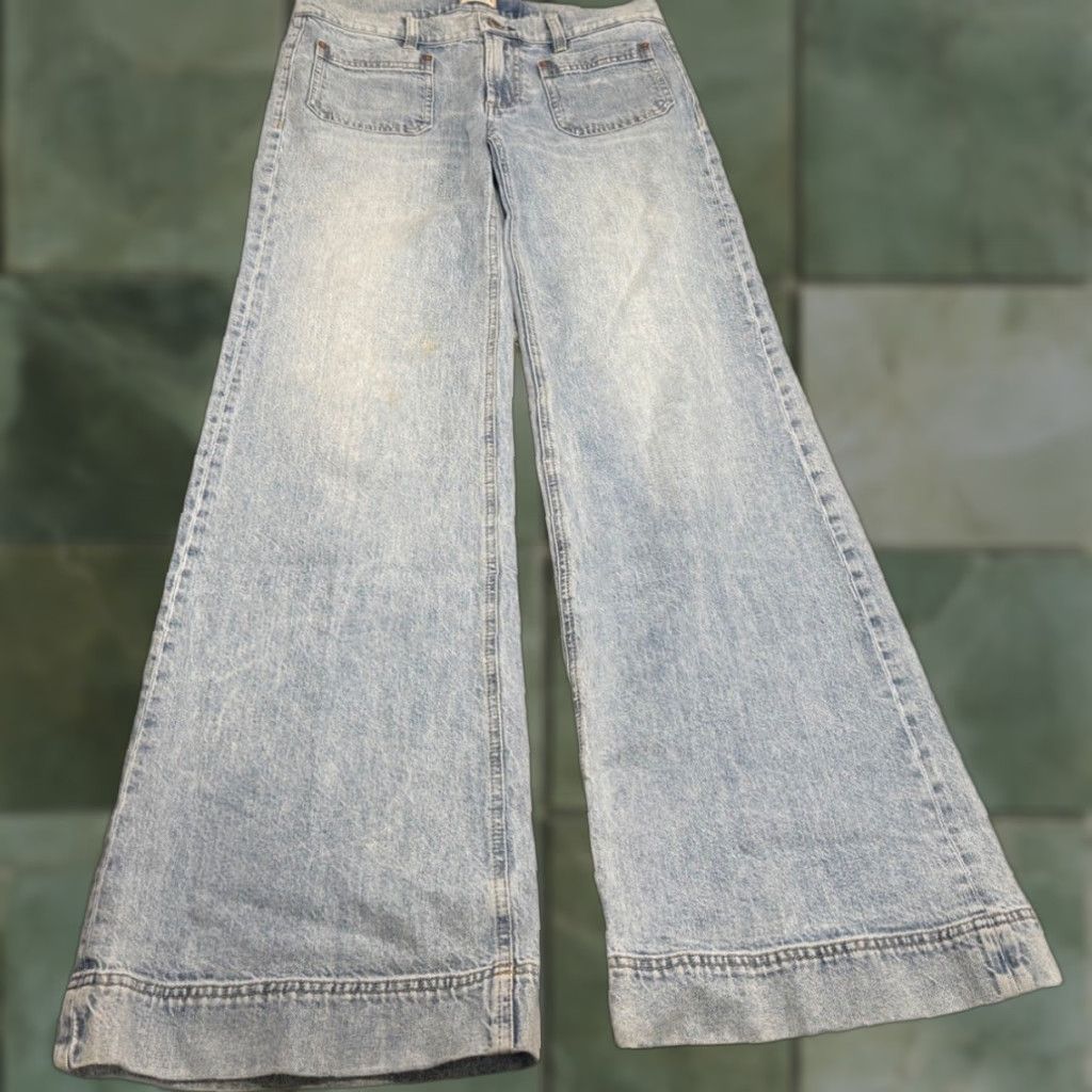 Vintage Alice and Olivia Brian Jeans Mid Rise Wide Leg in Rockstar Blue Sz 30x34 Size 27" / US 4 / IT 40 - 1 Thumbnail