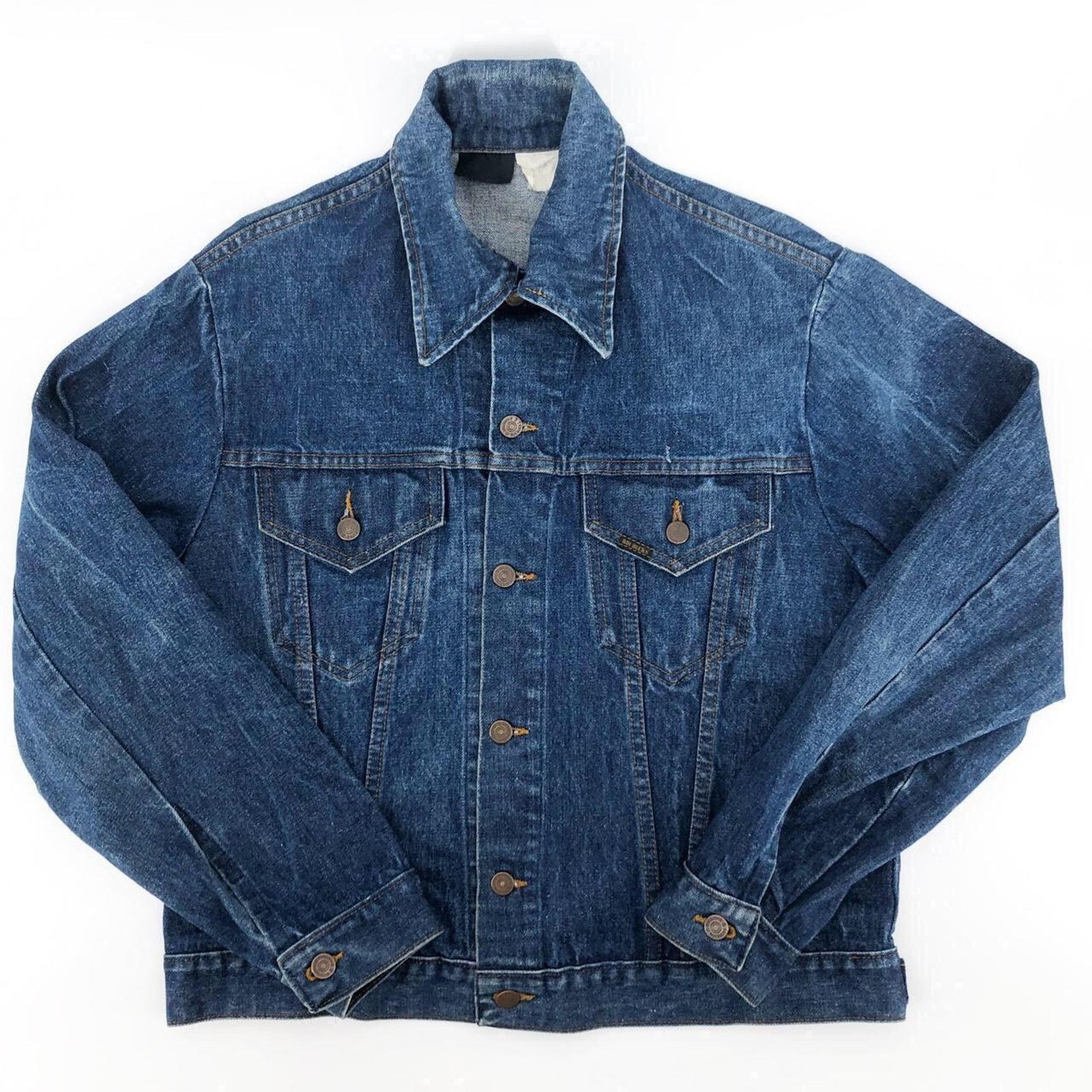 Vintage 80s denim trucker jean jacket Roebucks 1980s vintage Size US L / EU 52-54 / 3 - 3 Thumbnail